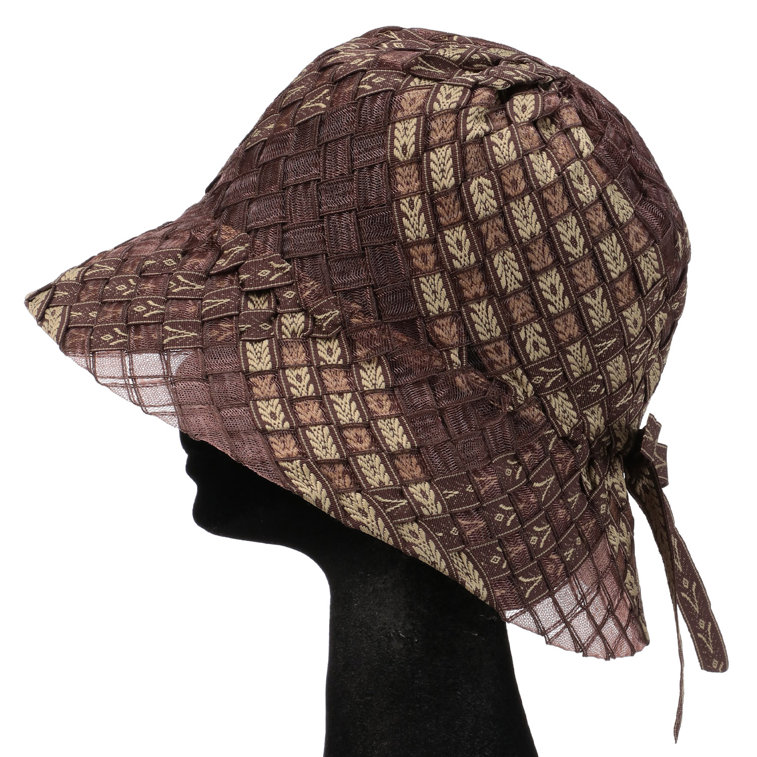 手編み柄クロッシェハット - 画像1