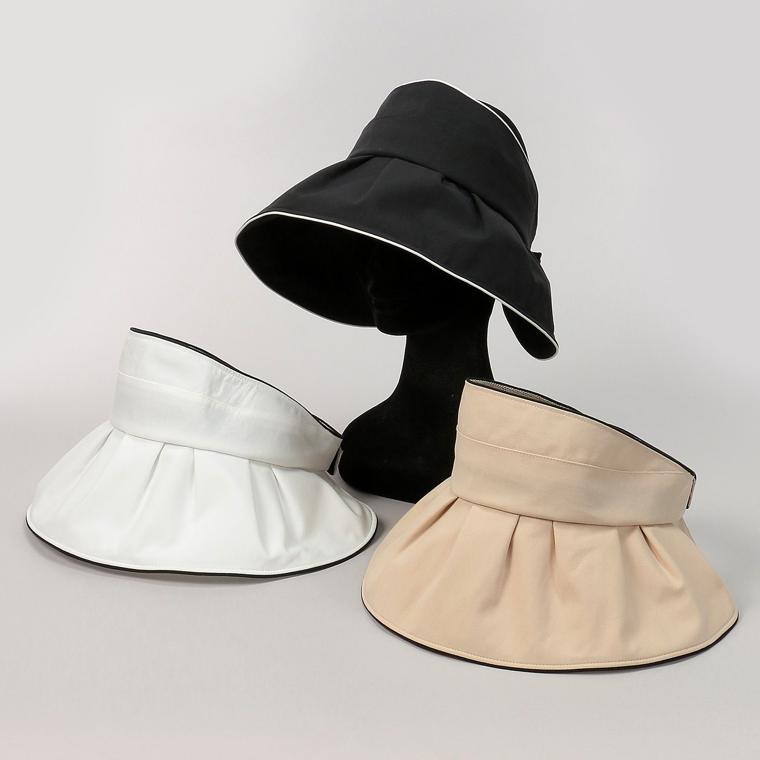 ギャザーブリムくるくるバイザー