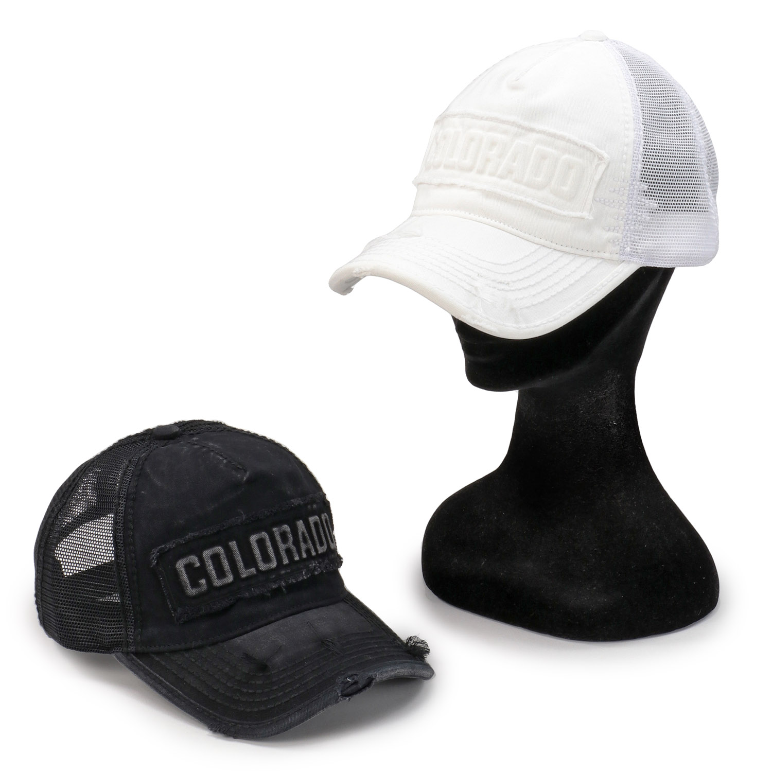 ダメージデニム加工キャップ