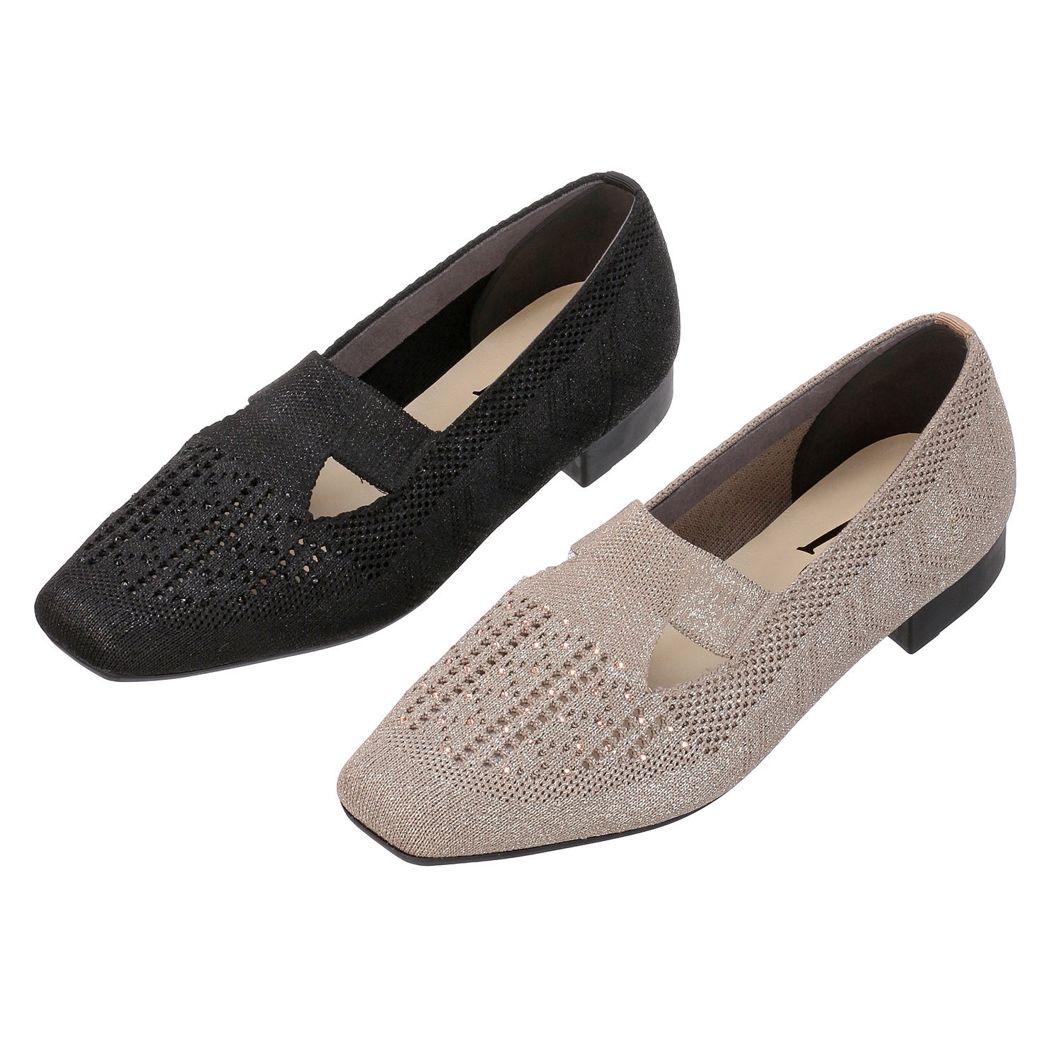 【好評ニットパンプス】 AC スクエアニットパンプス7003 - 画像1