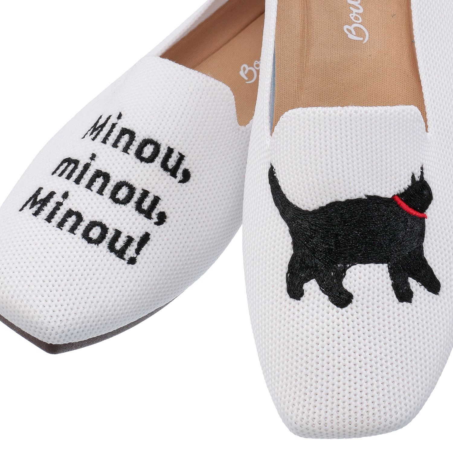 【好評ネコモチーフシューズ】 猫刺繍ニットシューズ - 画像6