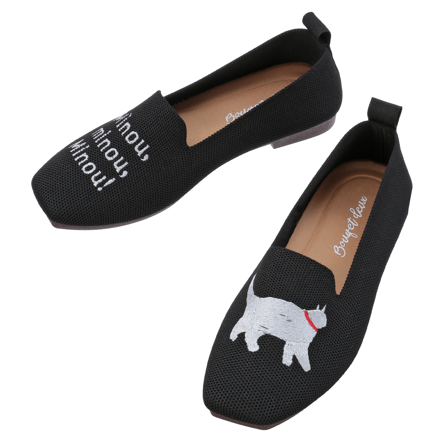 【好評ネコモチーフシューズ】 猫刺繍ニットシューズ - 画像8