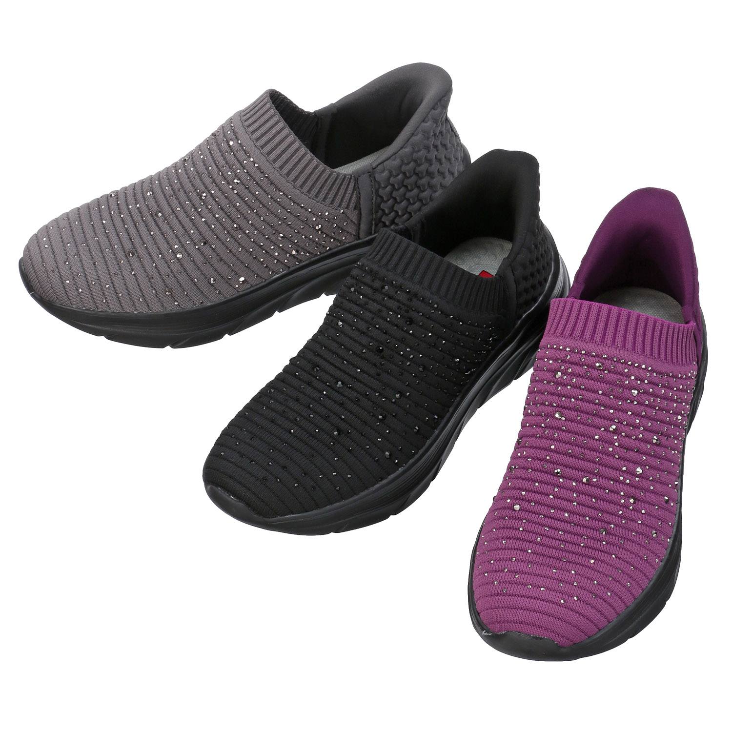 【するっと脱ぎ履きスニーカー】SPEEDY DUCK するっとINニットスニーカー8080