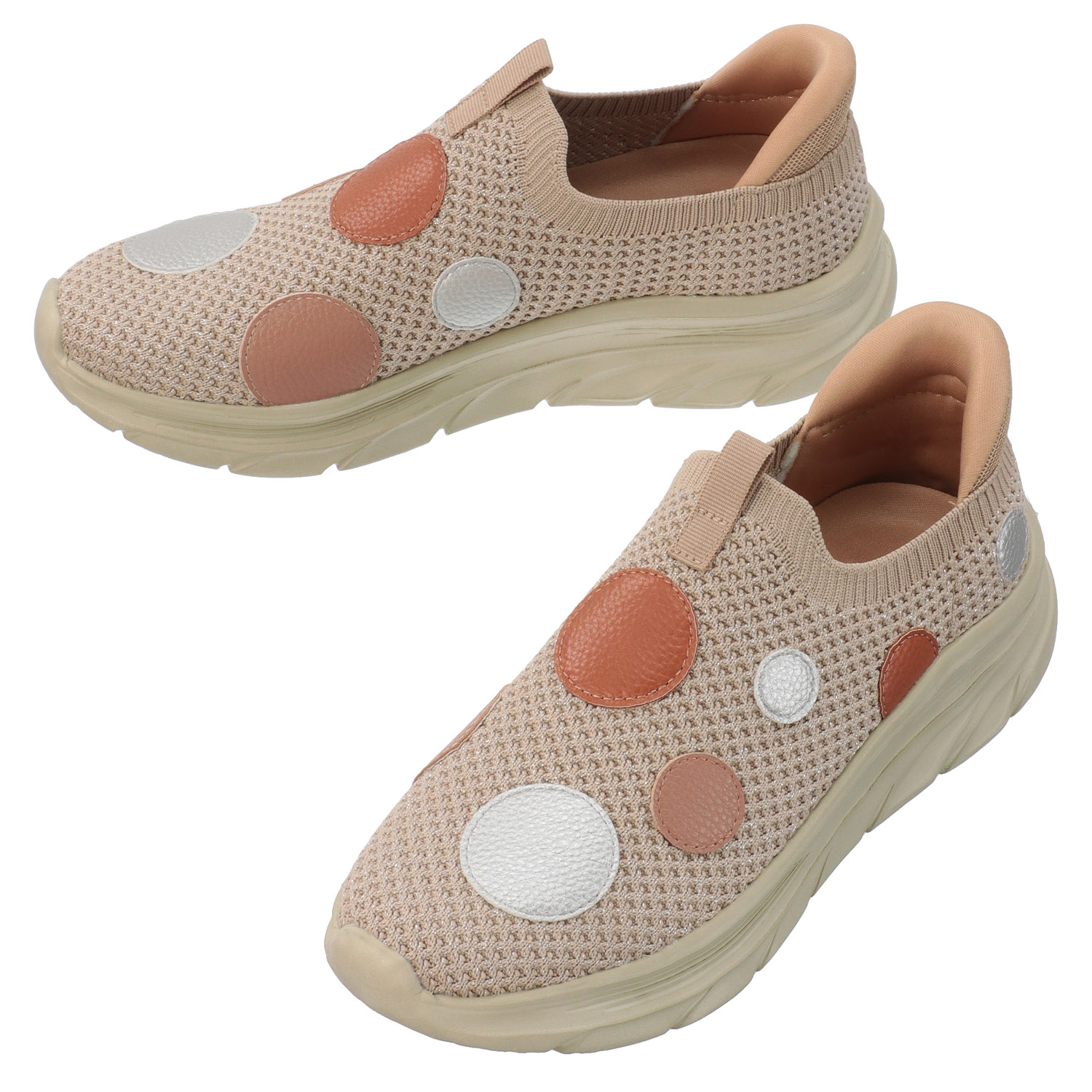 【するっと脱ぎ履きスニーカー】SPEEDY DUCK するっとIN ドットニットスニーカー7825 - 画像3