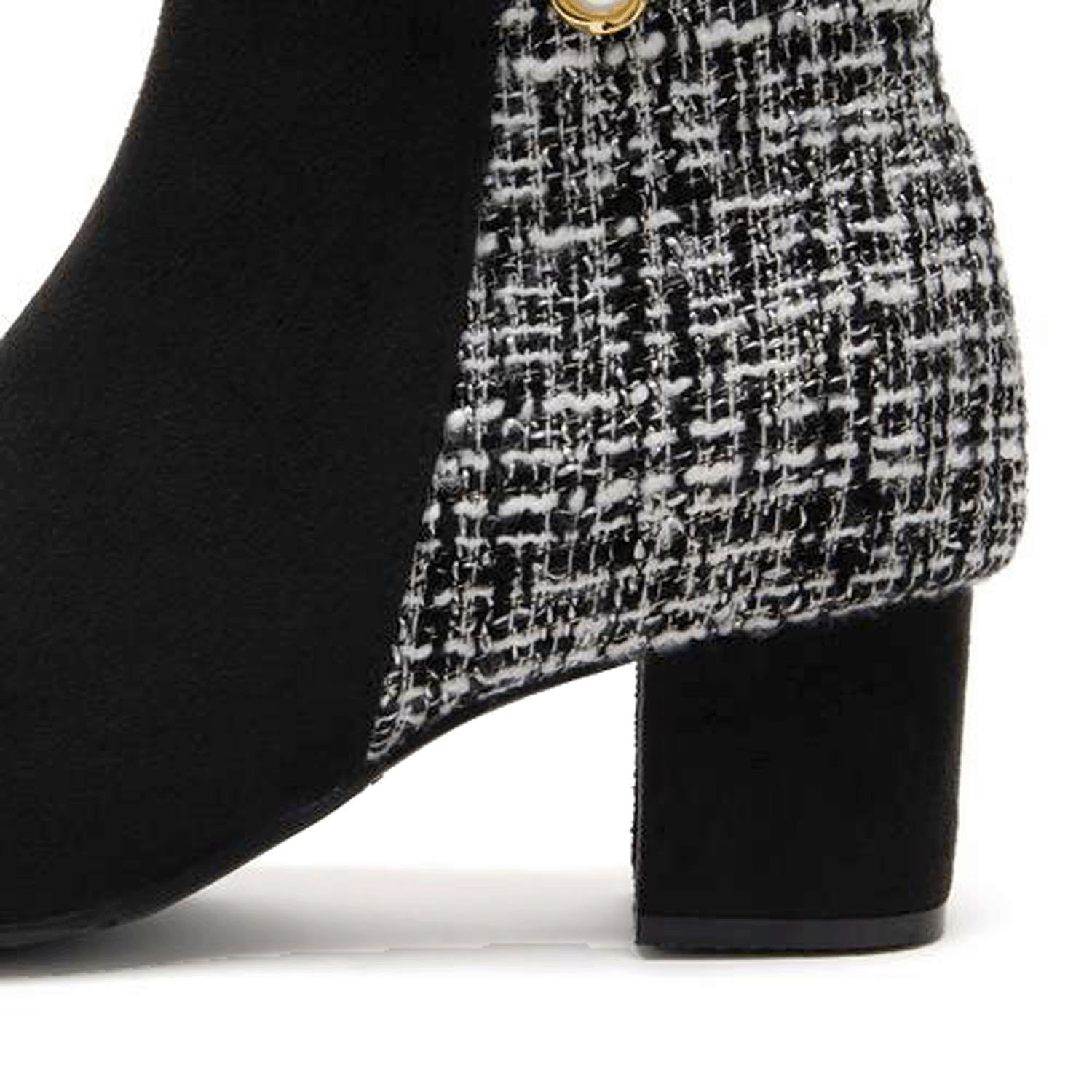 JELLY BEANS ダブルボタンコンビショートブーツ - 画像7