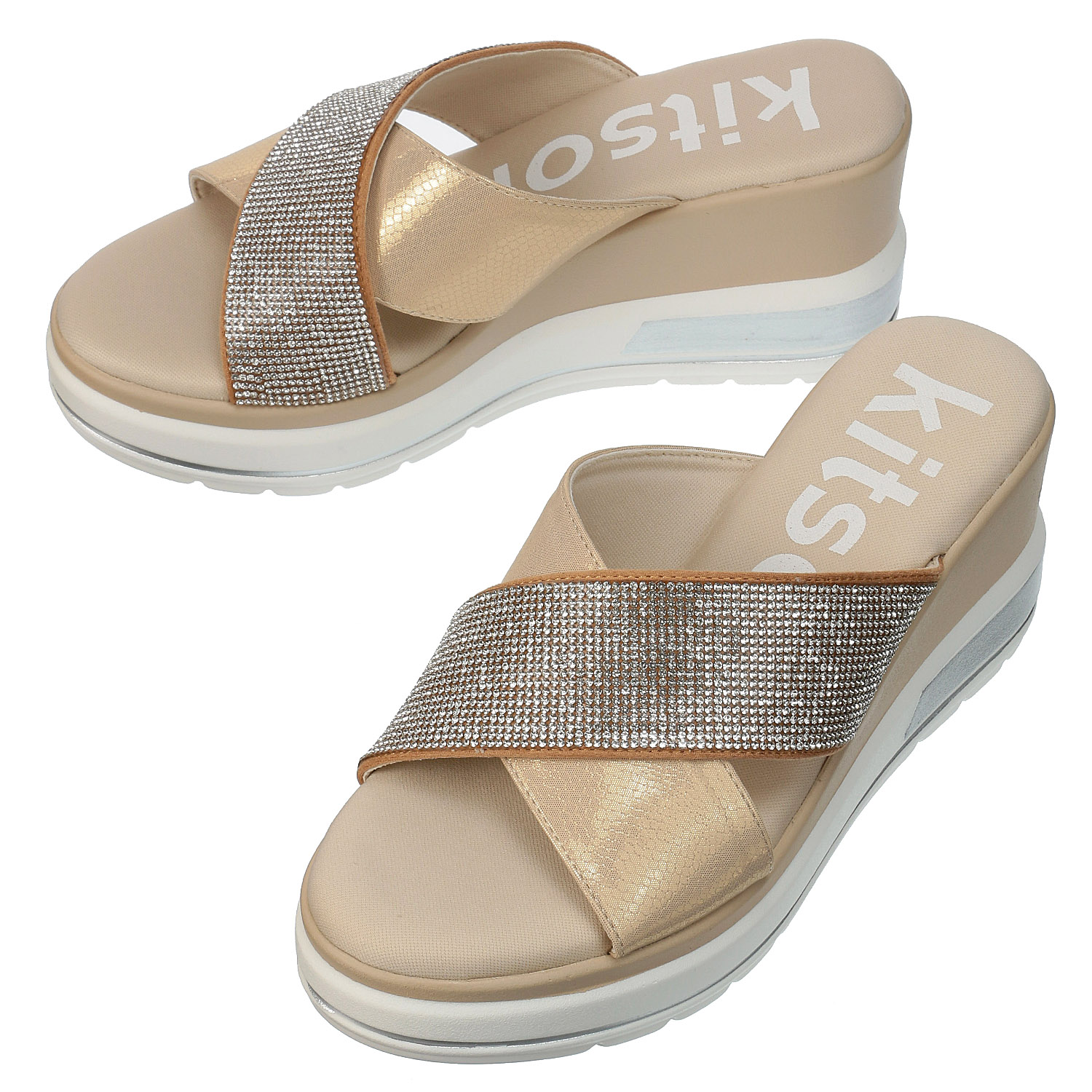 Kitson クロスベルト厚底サンダル1025 - 画像3