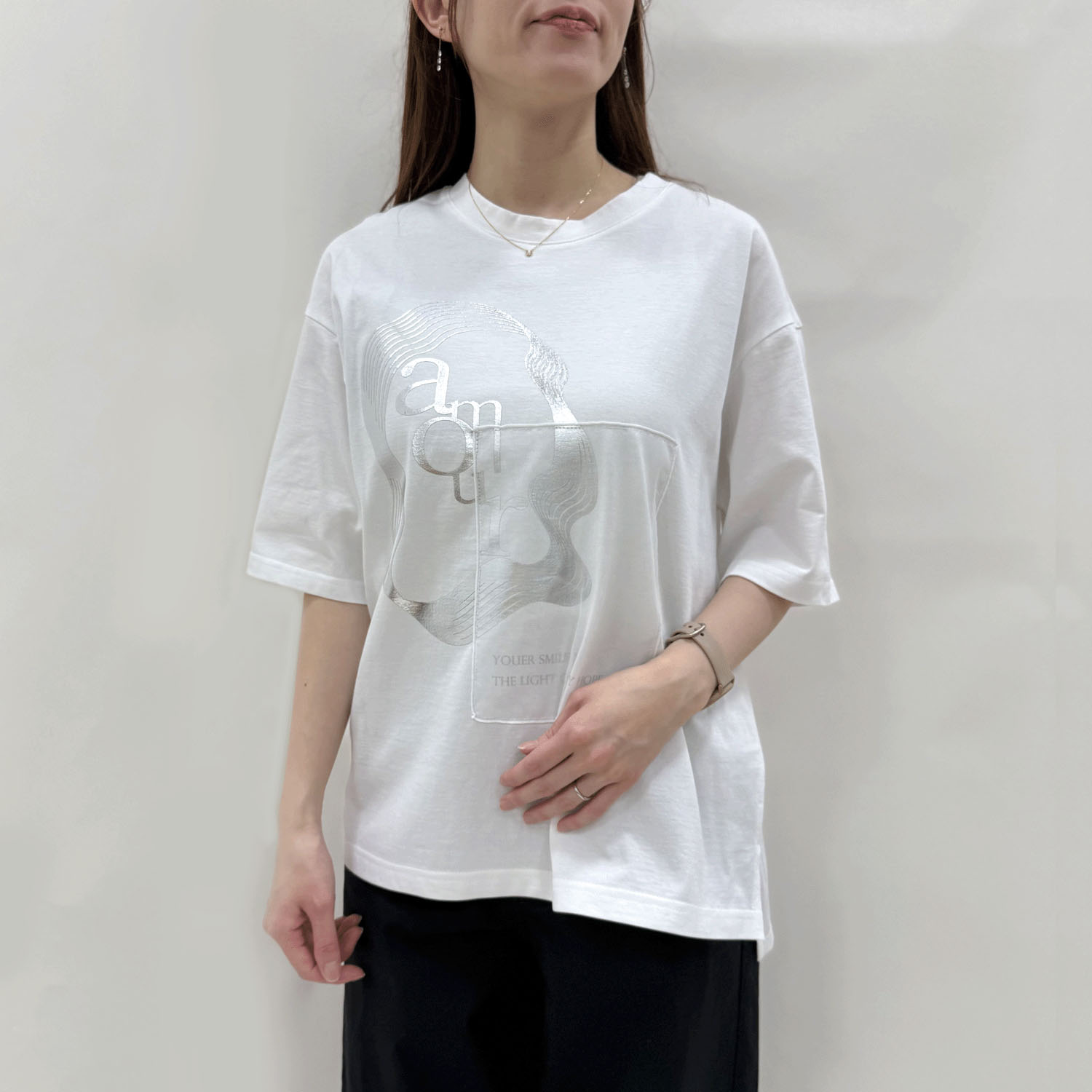 ハルズアミ シアードッキング箔プリントTシャツ - 画像3