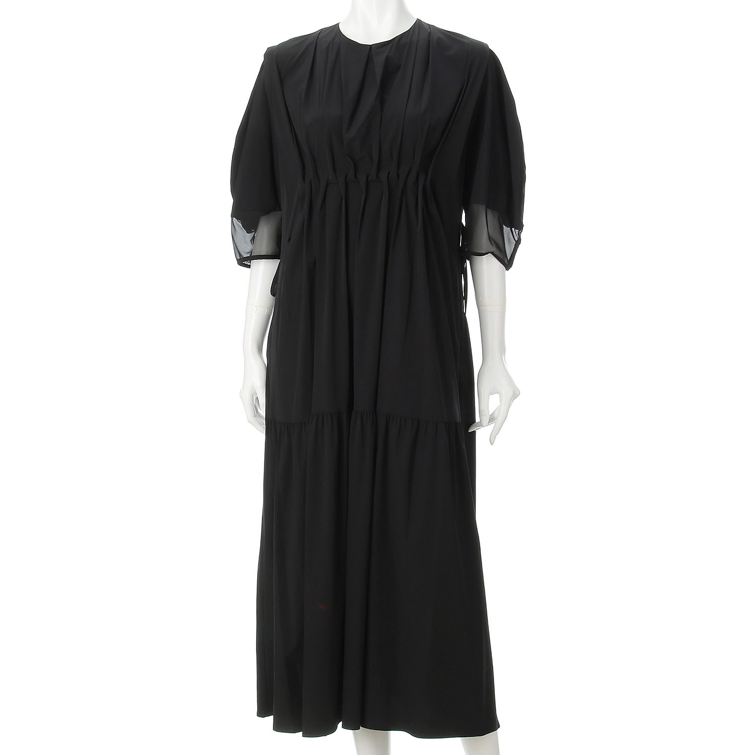 ハルズアミ シアースリーブタックワンピース