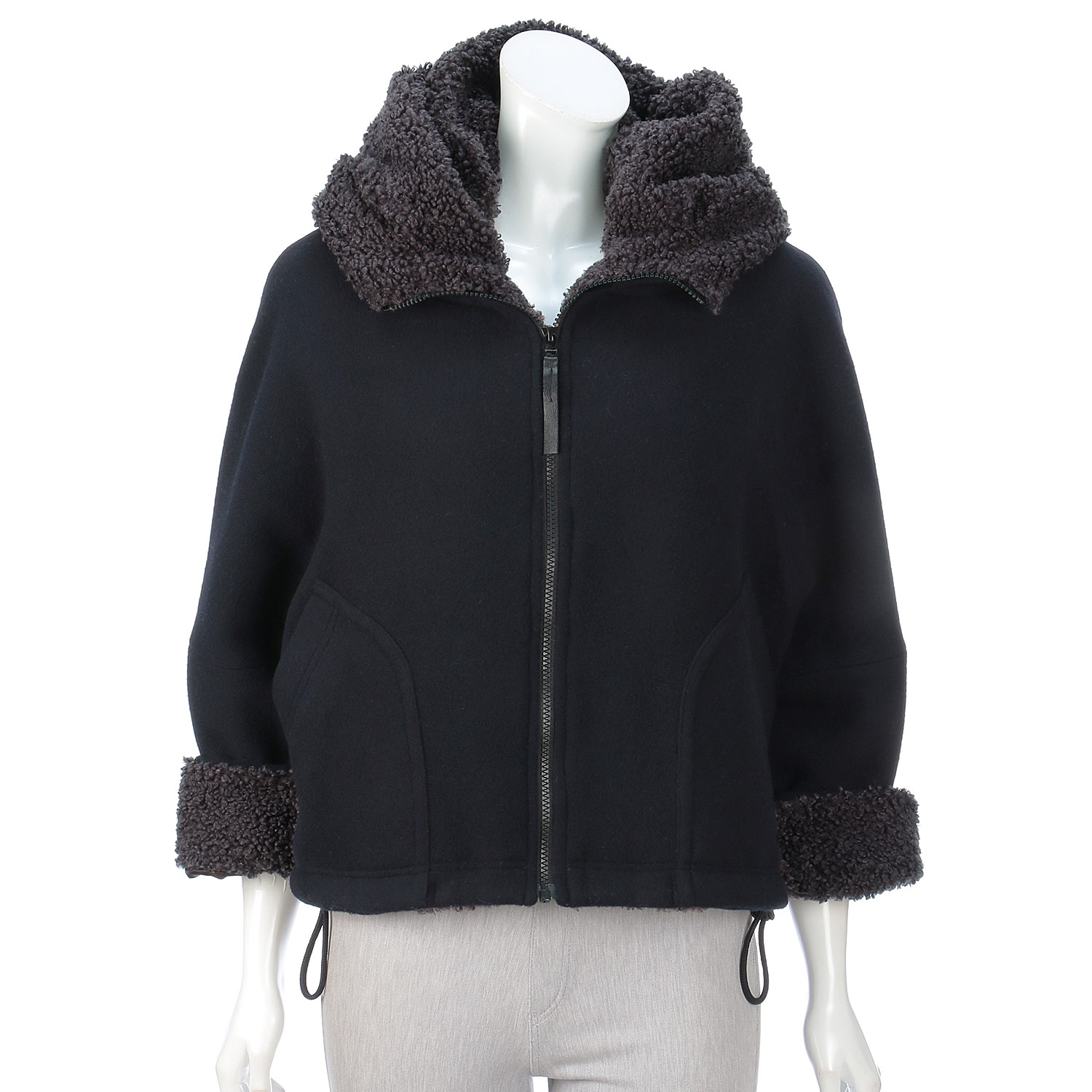 ハルズアミ ボアフードショートコート - 画像19