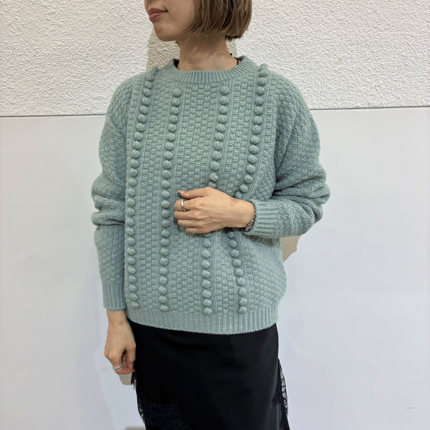 EMMACULATE ポップコーン編みクルーネックプルオーバー - 画像2