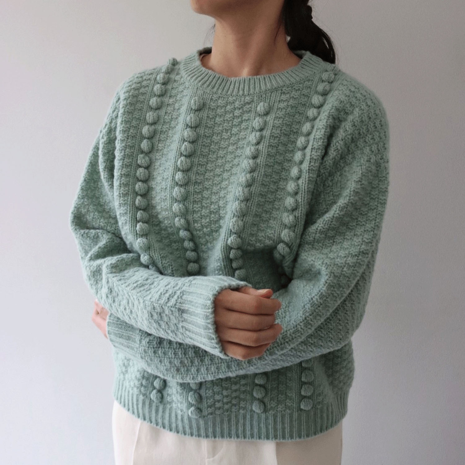 EMMACULATE ポップコーン編みクルーネックプルオーバー - 画像11