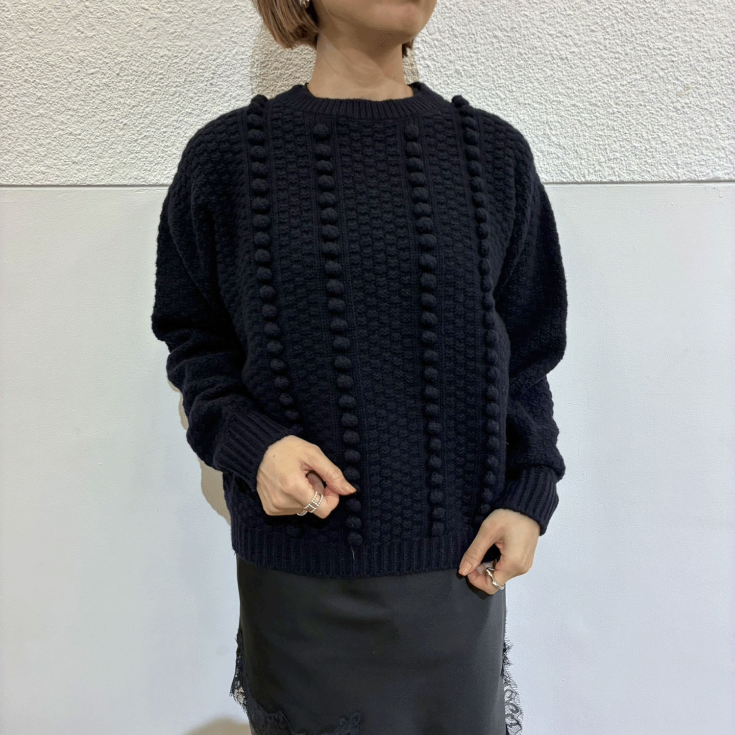 EMMACULATE ポップコーン編みクルーネックプルオーバー - 画像8