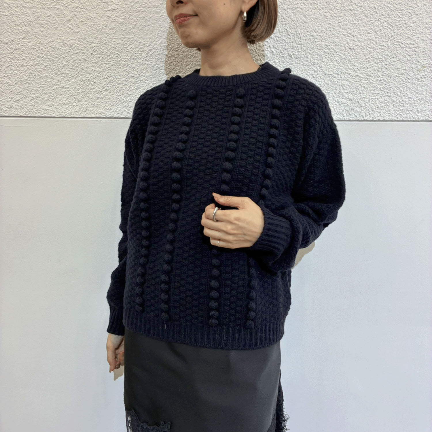 EMMACULATE ポップコーン編みクルーネックプルオーバー - 画像9