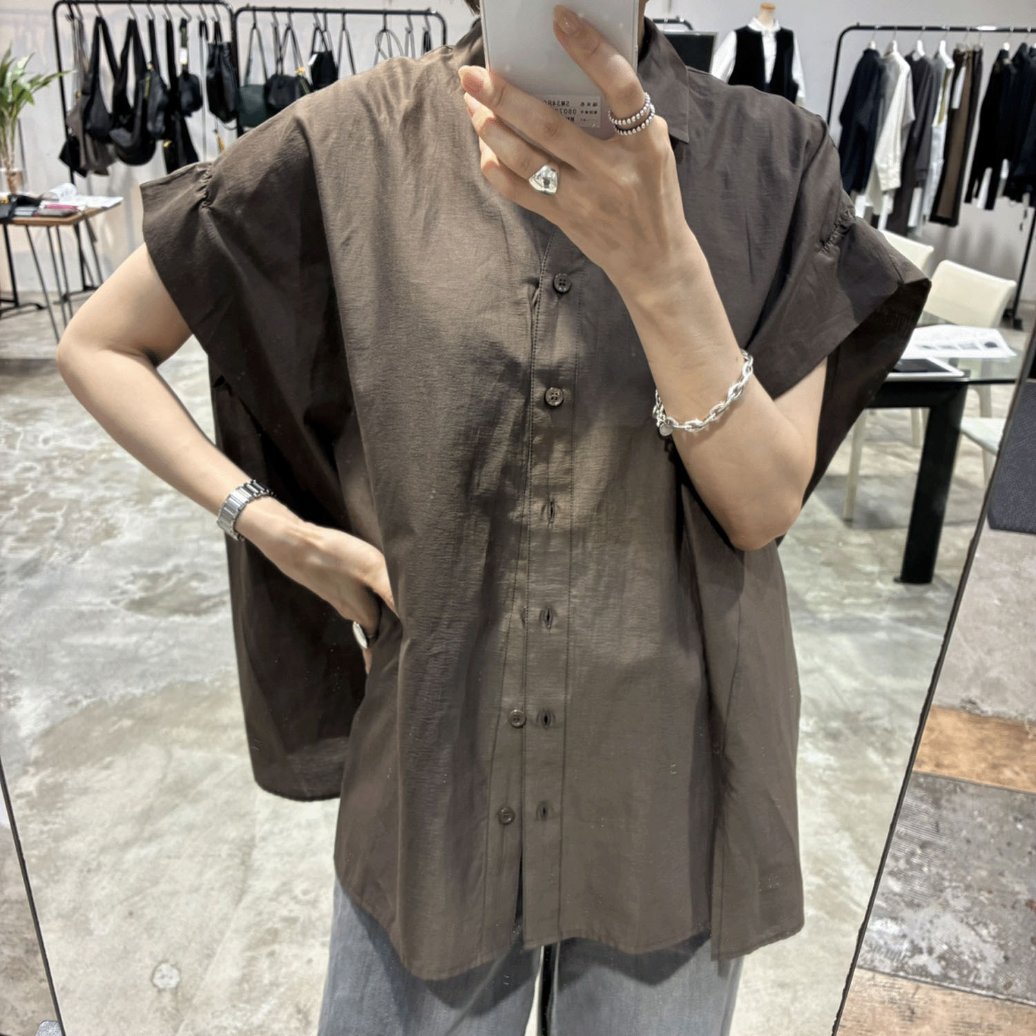 HERENCIA バックグログランシアーシャツブラウス - 画像5