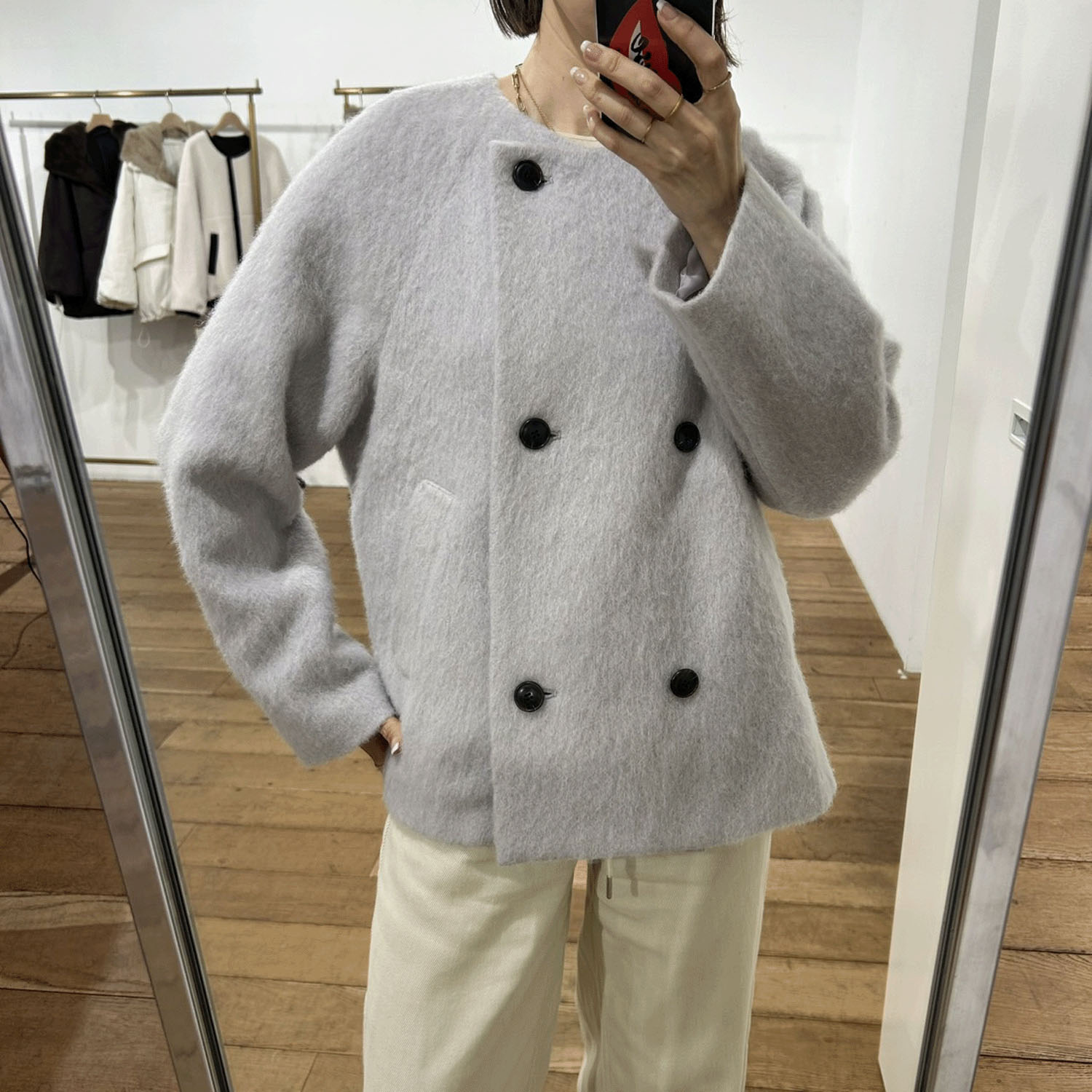 【Inata Live】アルパカシャギージャケット - 画像1