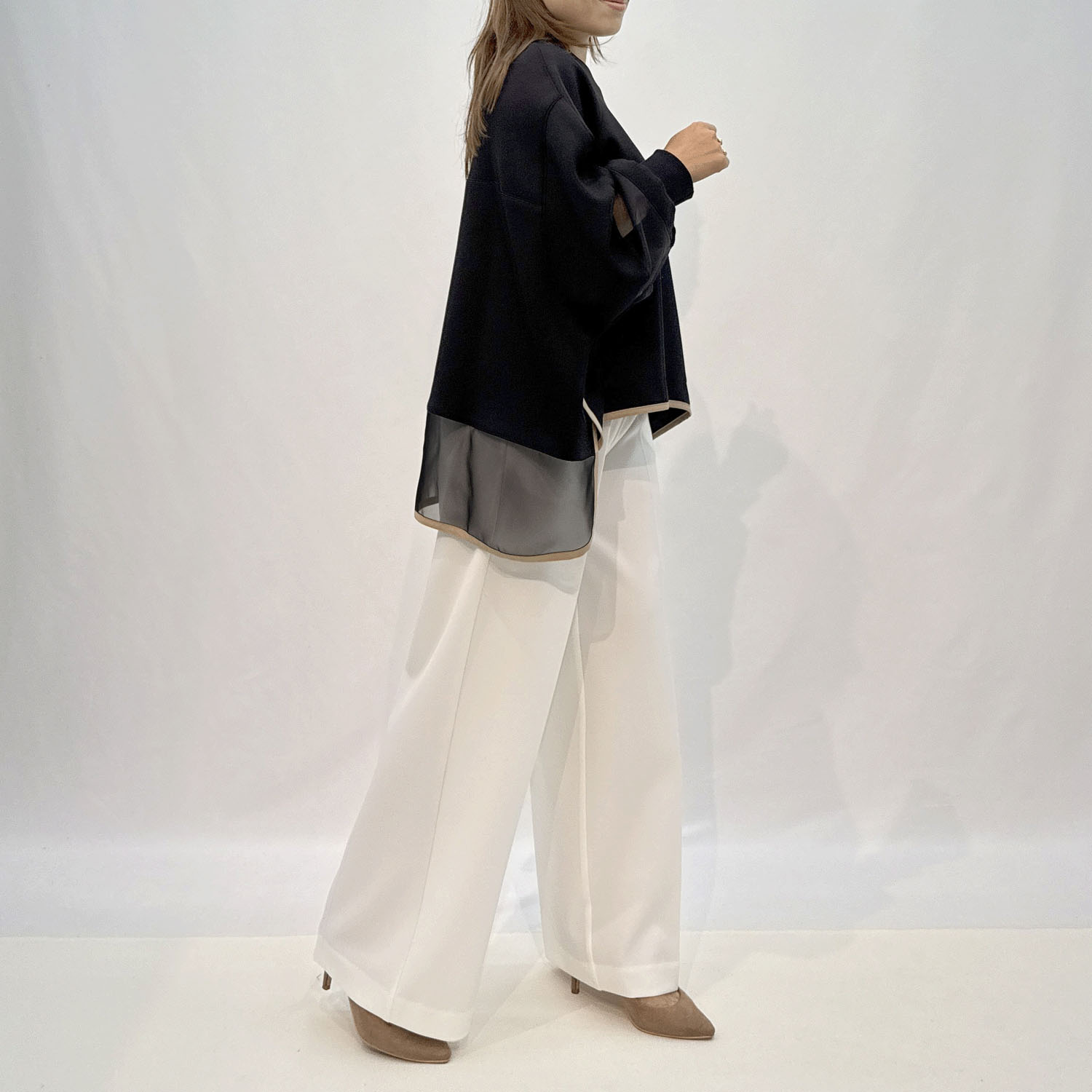 ハルズアミ シアースリーブフレアプルオーバー - 画像2