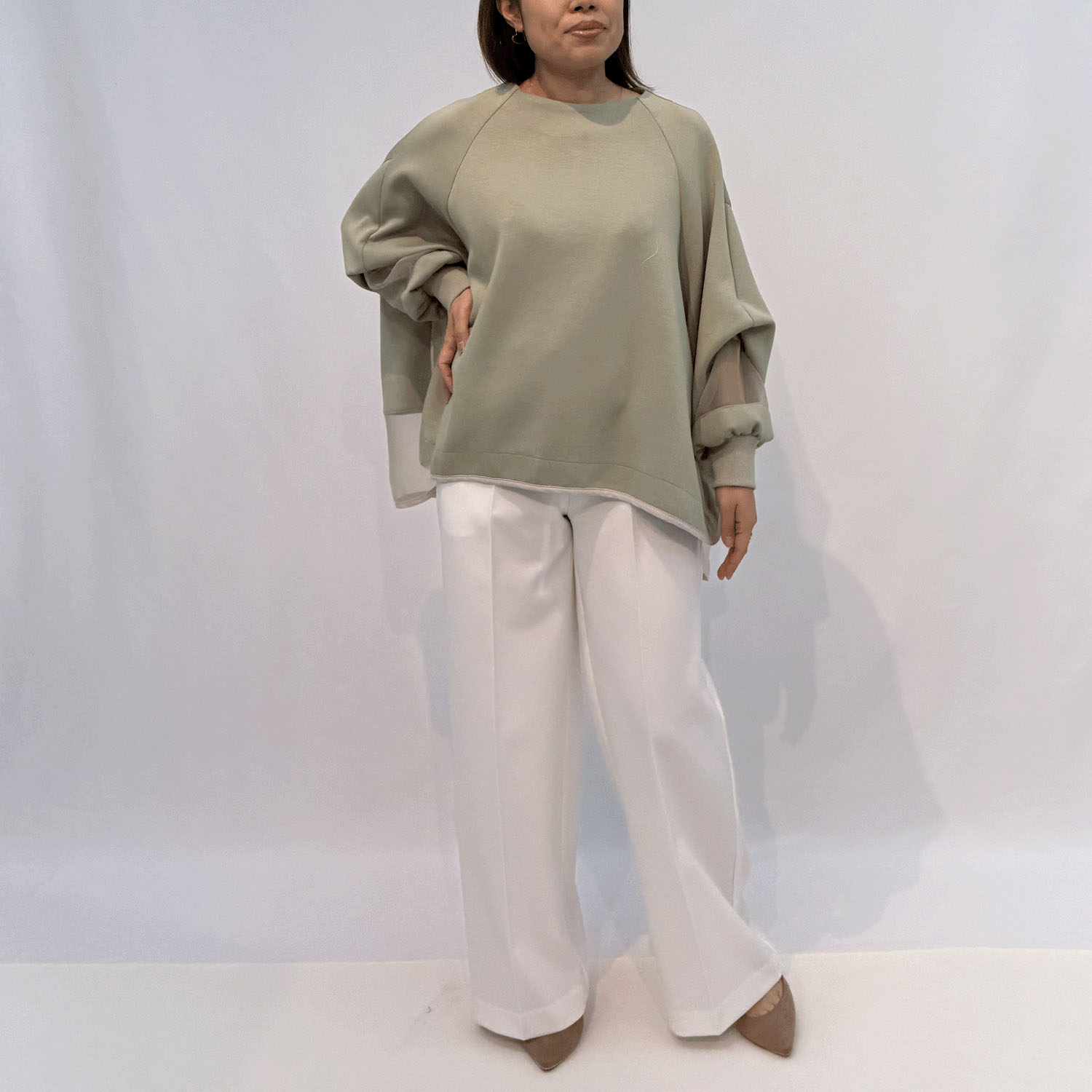 ハルズアミ シアースリーブフレアプルオーバー - 画像8