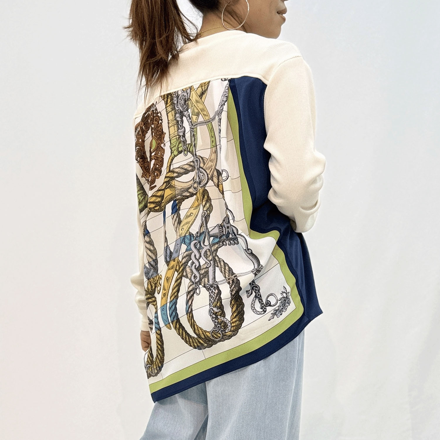 ハルズアミ バックスカーフリブニットソー - 画像1