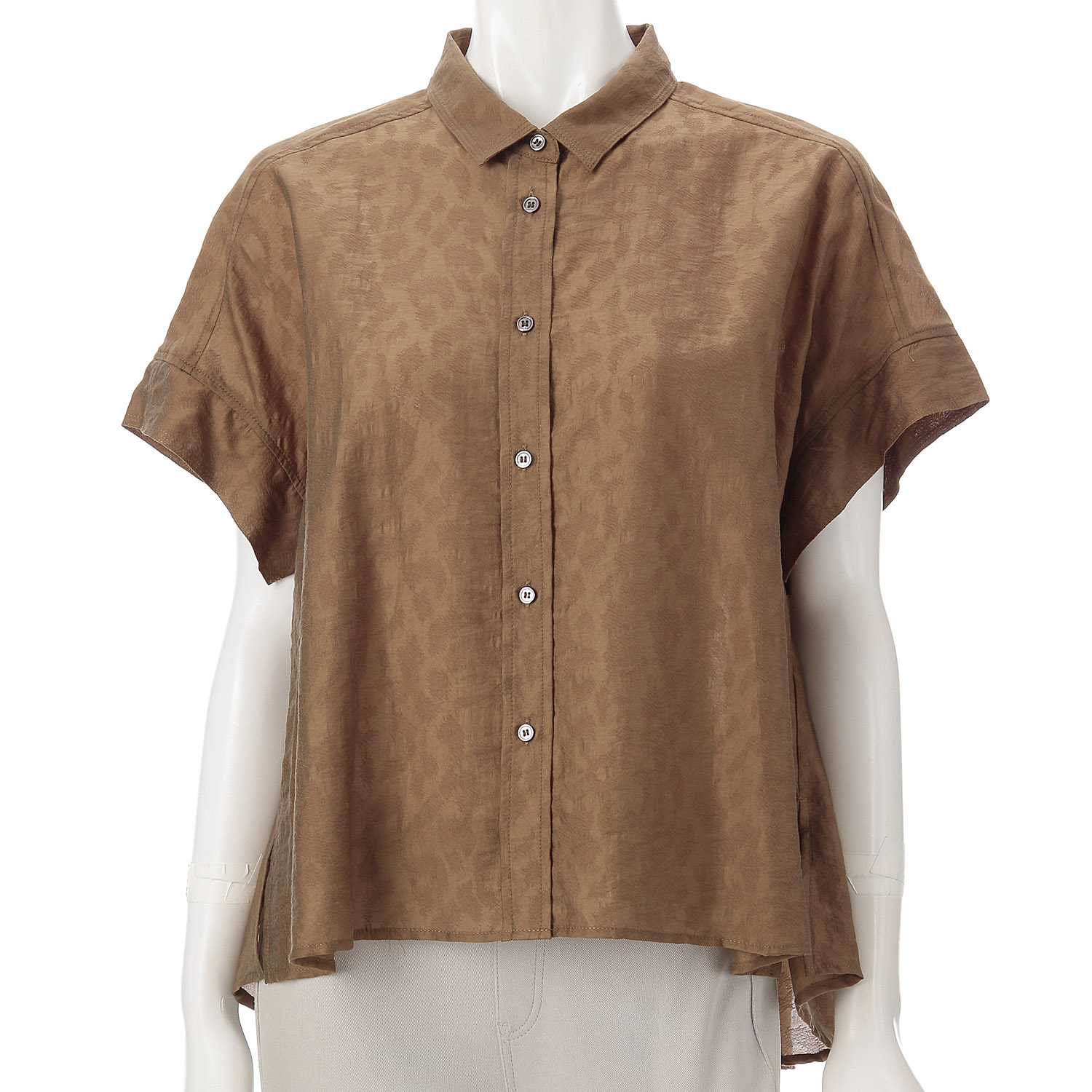 SEADRAKE シアーレオパードジャカードブラウス - 画像3