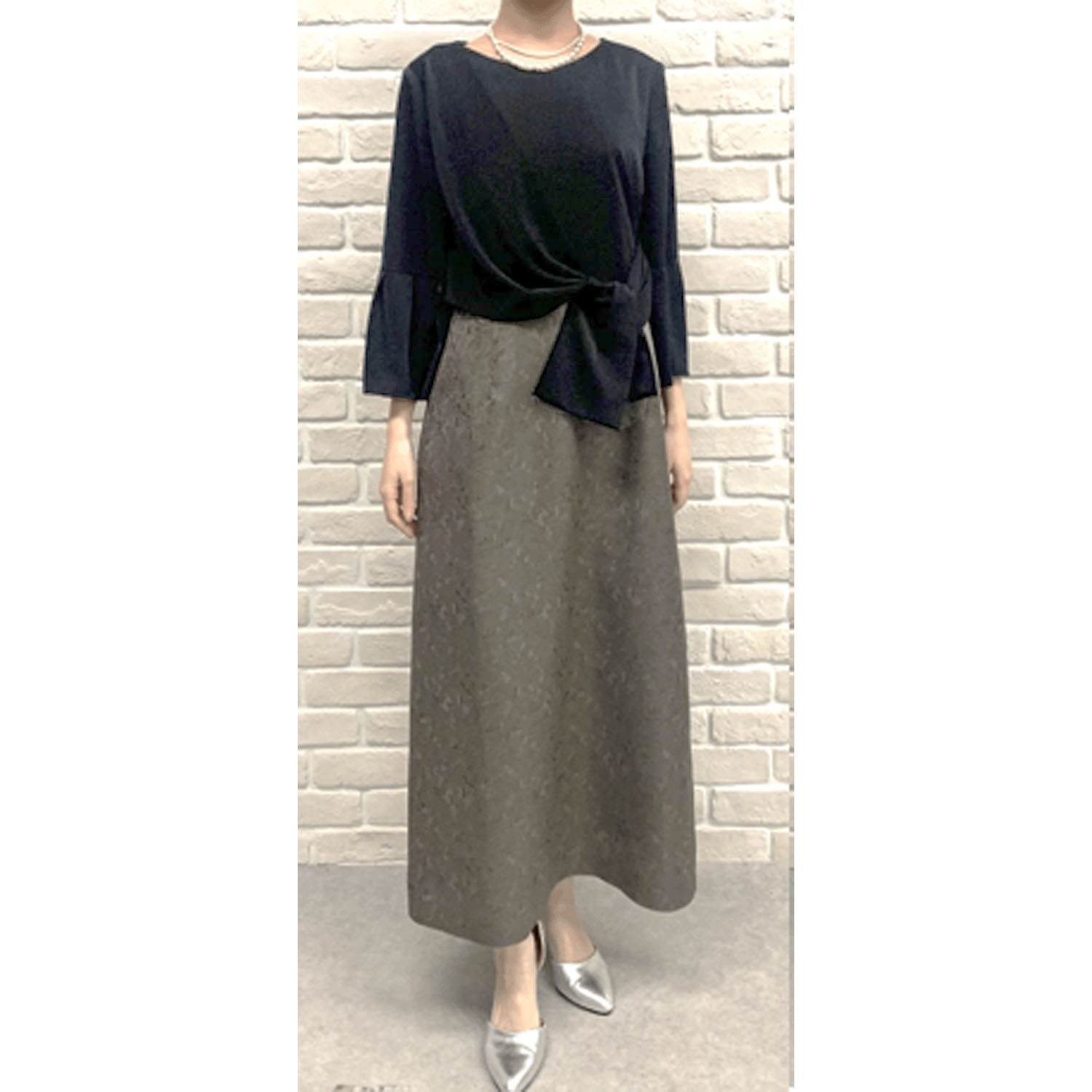 Replete 異素材コンビワンピース - 画像2