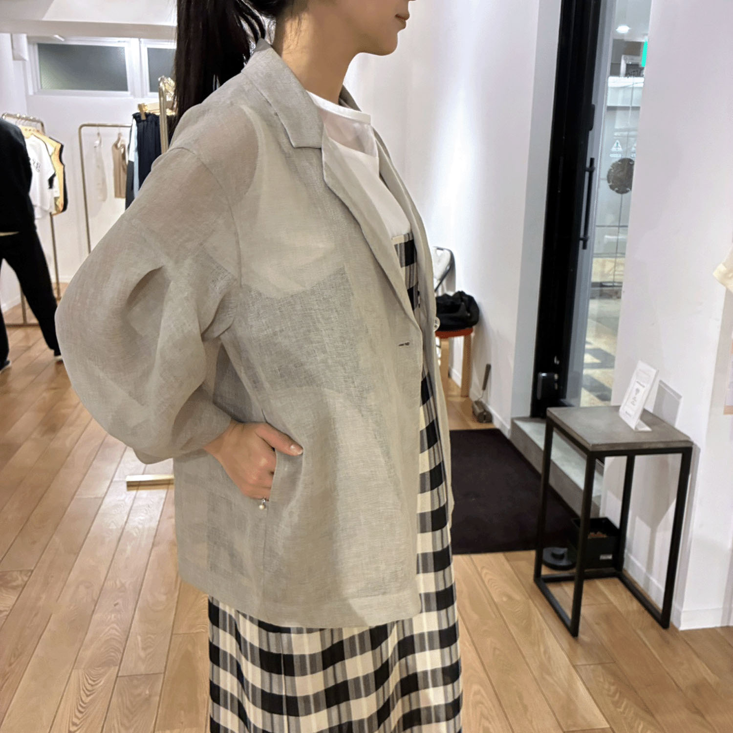 ハルズアミ コクーンスリーブメッシュジャケット - 画像4