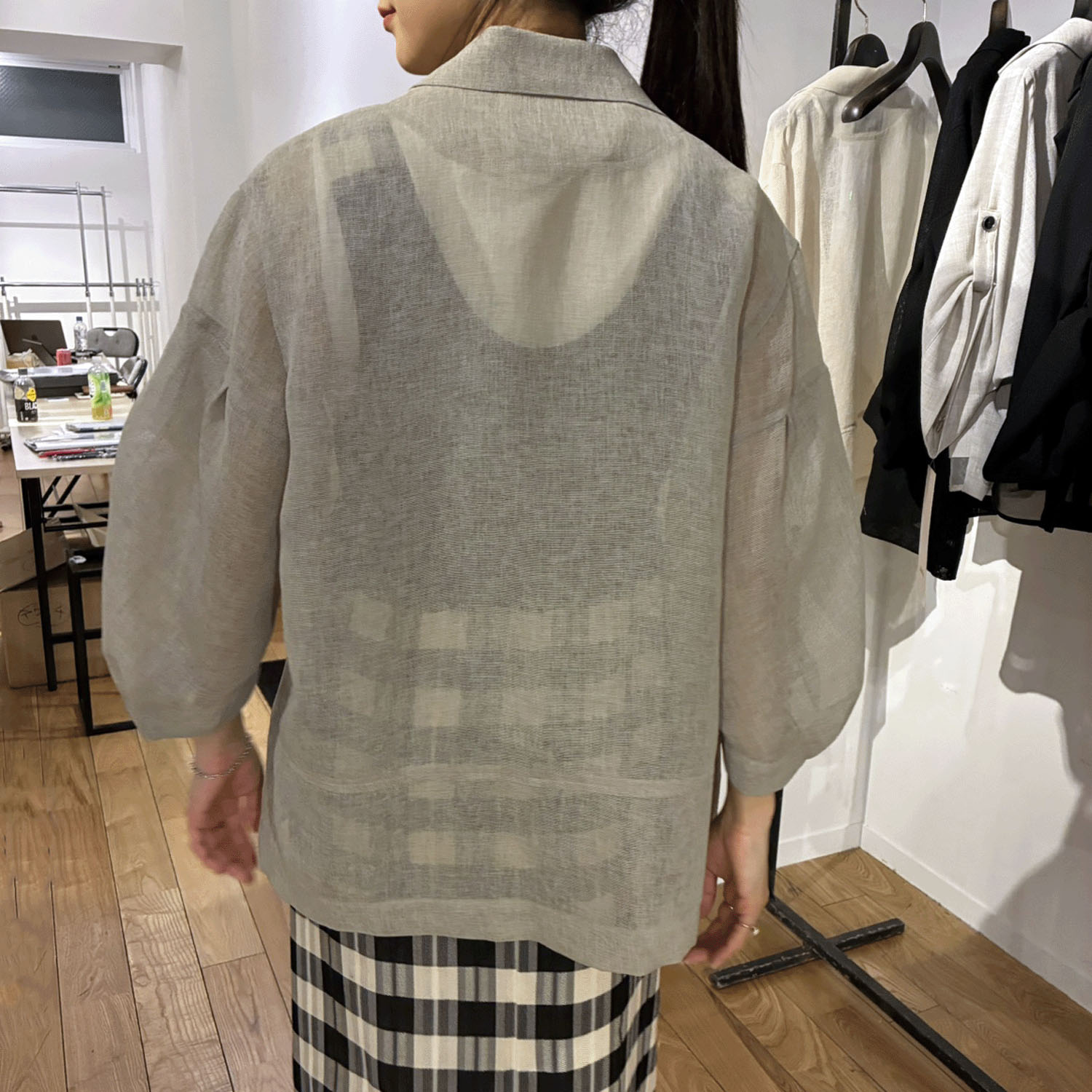 ハルズアミ コクーンスリーブメッシュジャケット - 画像8