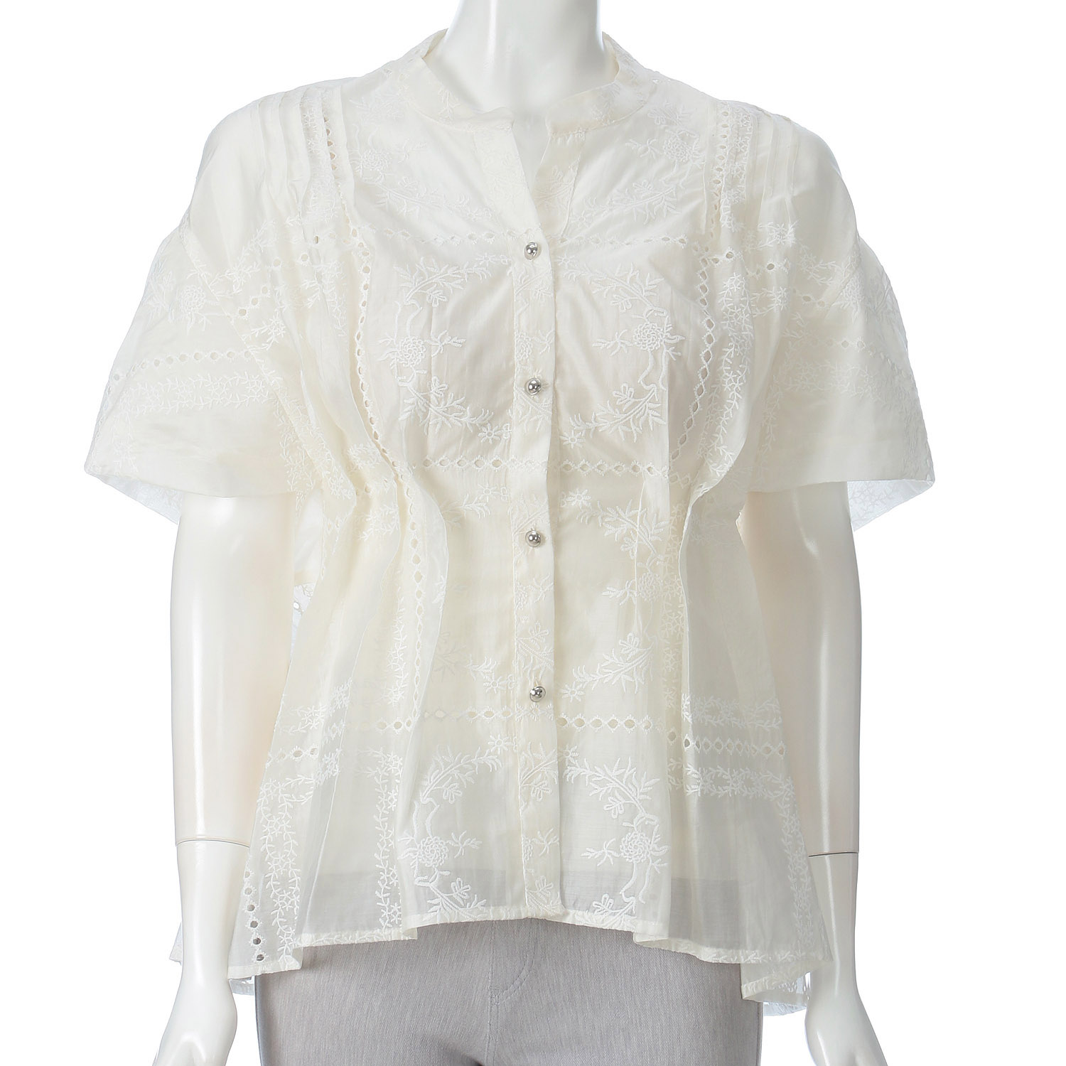 ハルズアミ タックウエストレースブラウス - 画像1