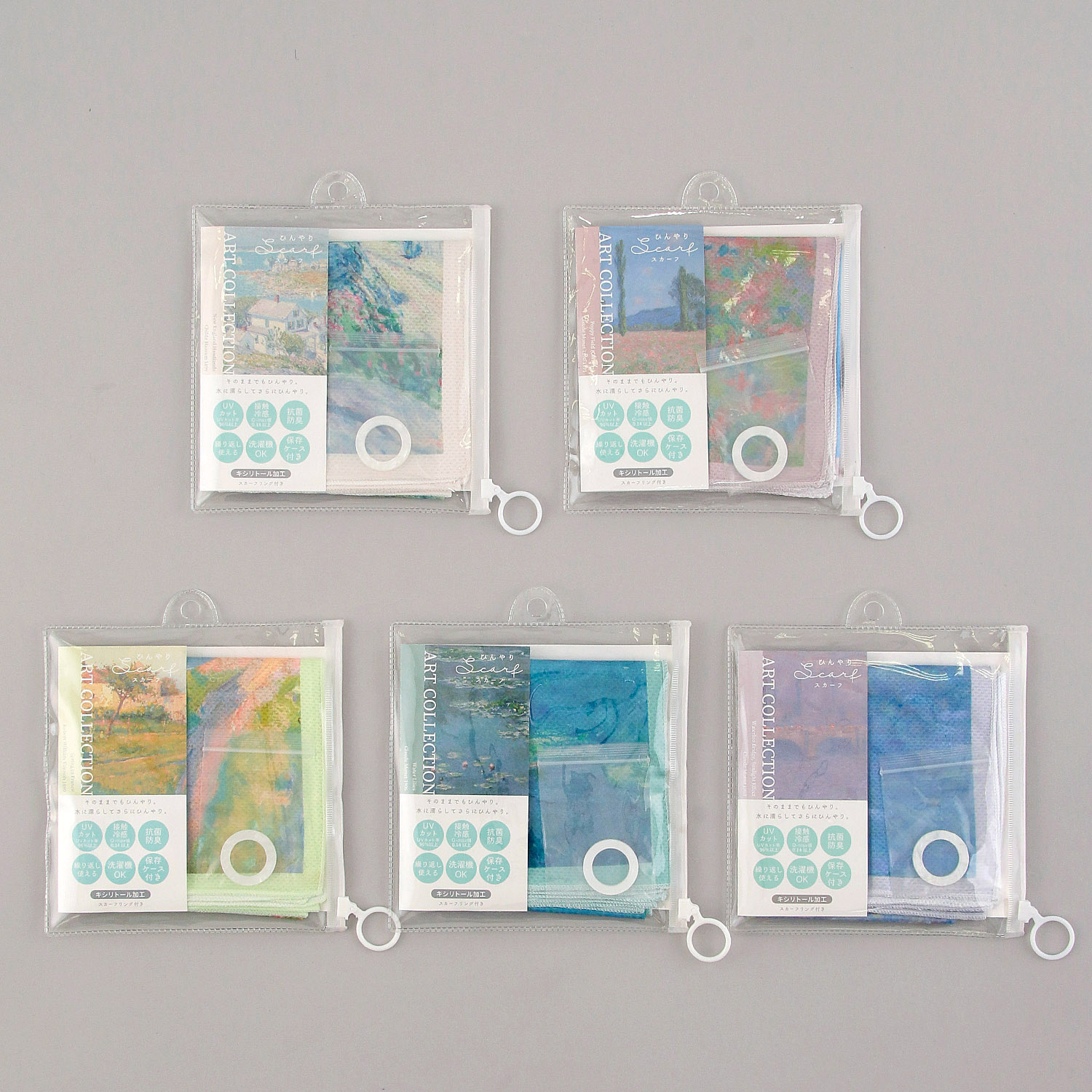 ひんやりスカーフ 絵画柄 - 画像1