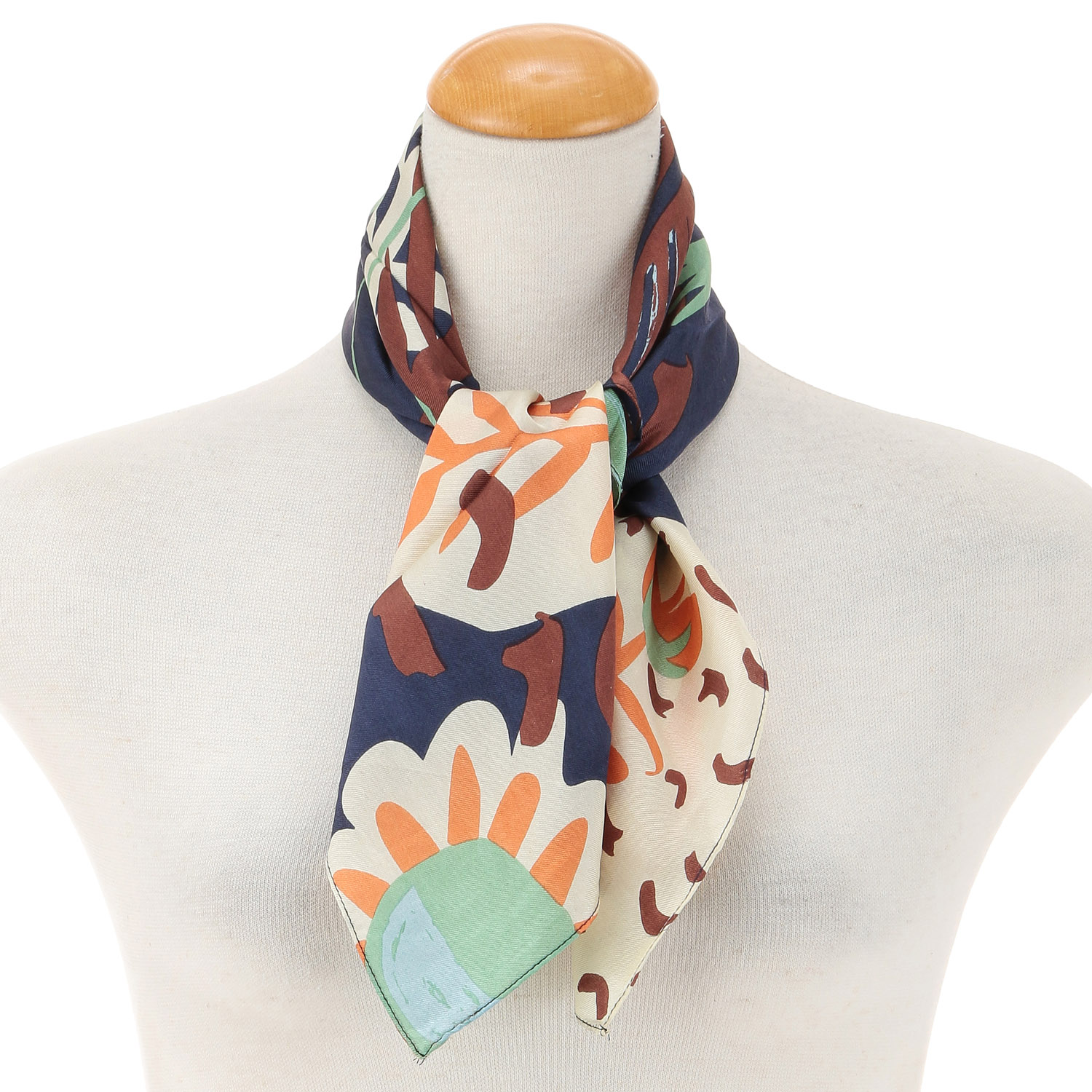 インド製 アフリカ柄シルクスカーフ - 画像4