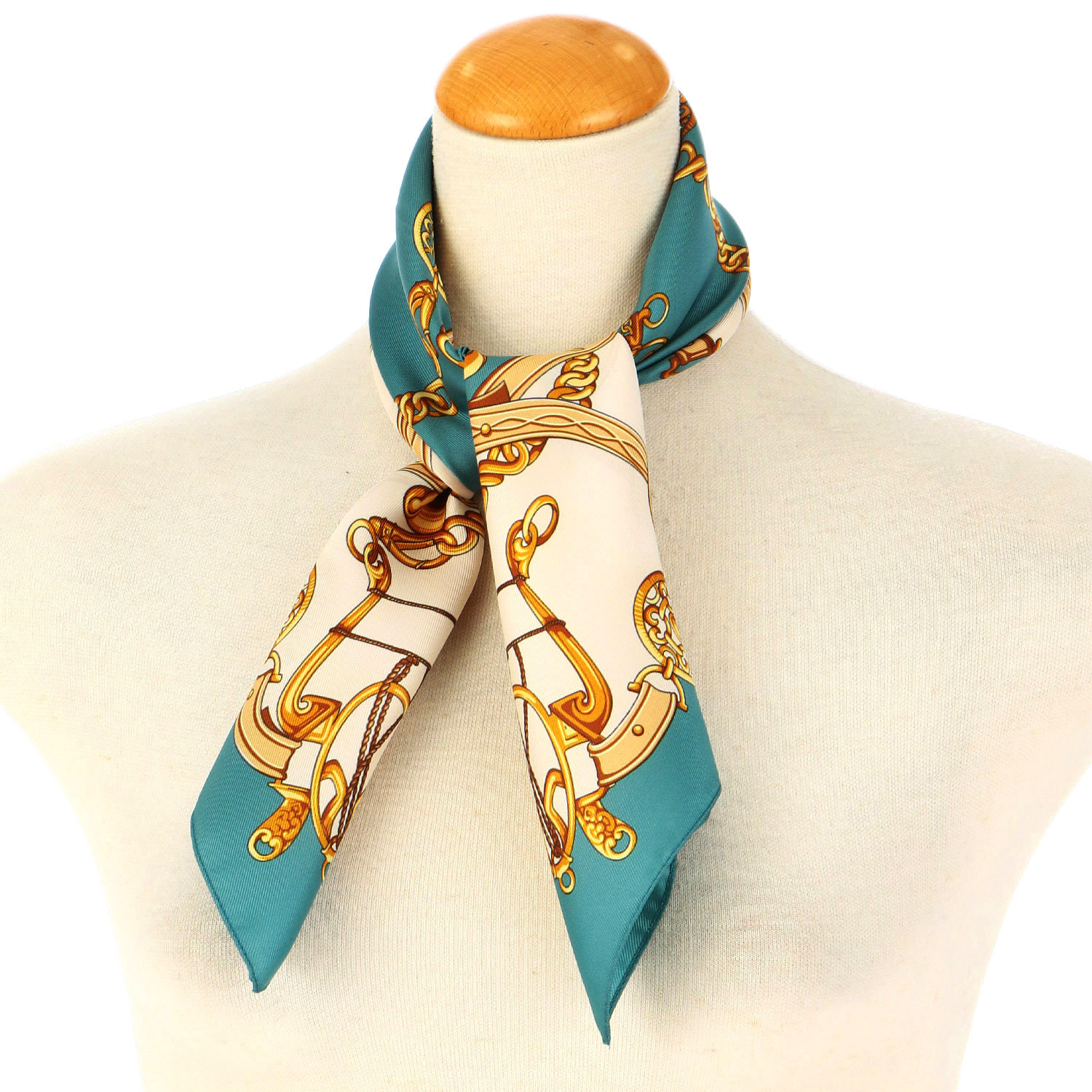 イタリア製 ツイルベルト柄スカーフ 60×60 - 画像1