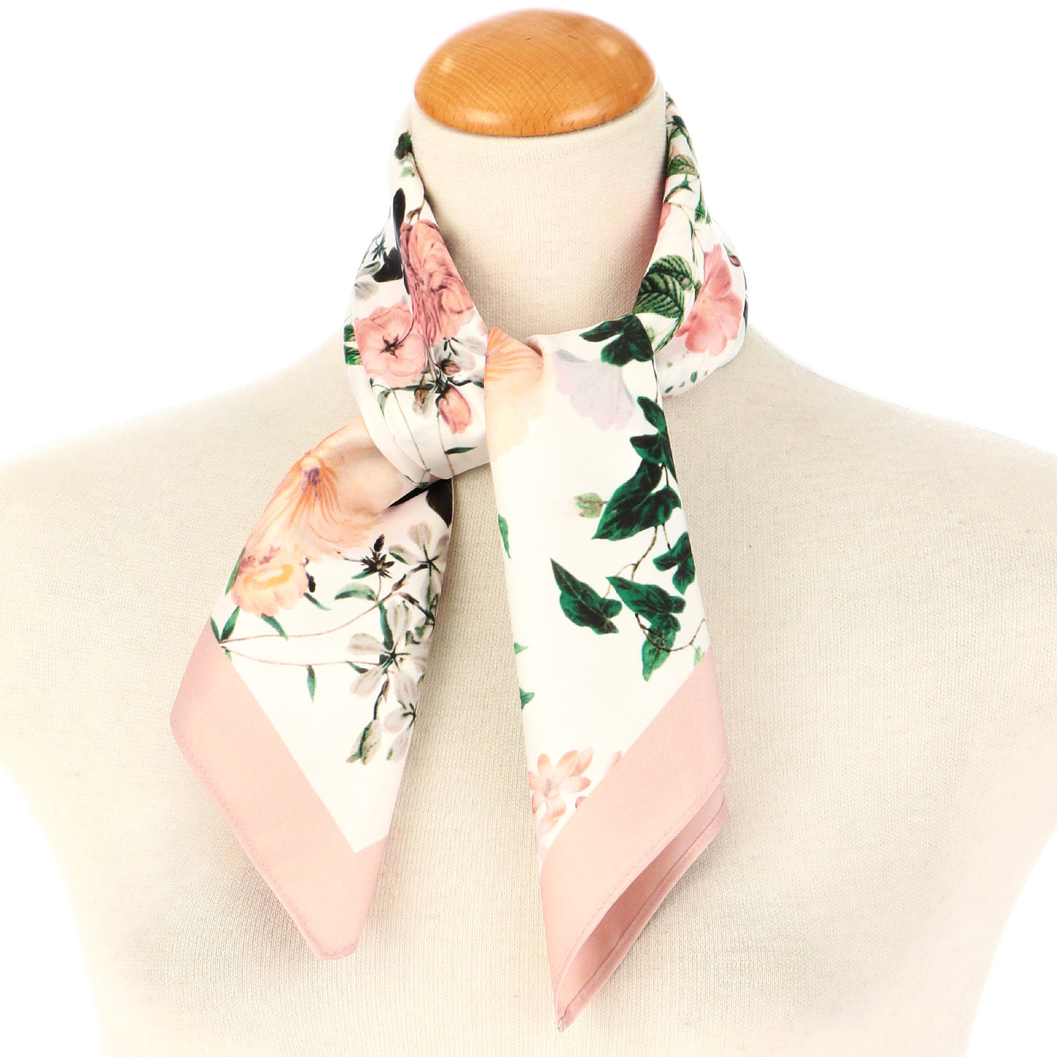 両面プリントフラワースカーフ 70×70 - 画像2