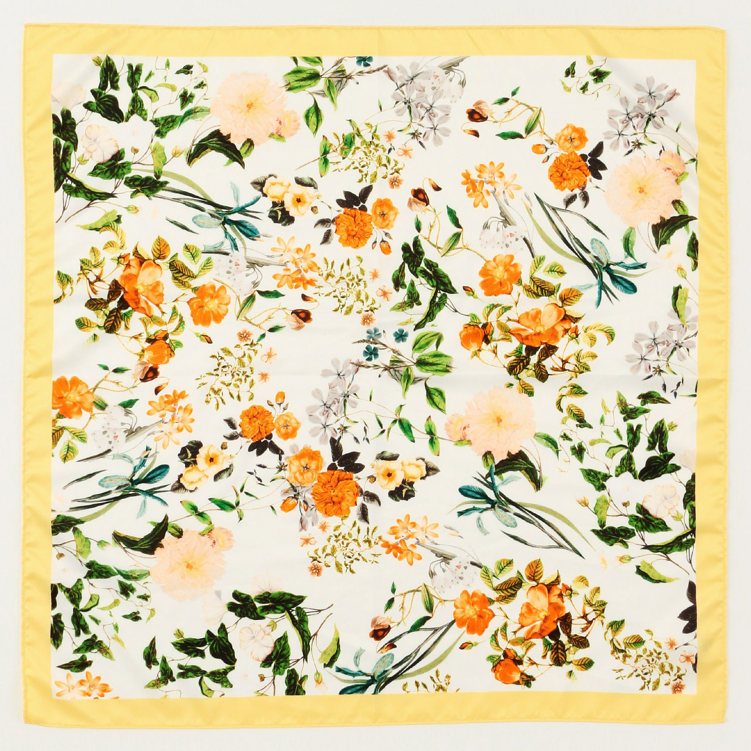 両面プリントフラワースカーフ 70×70 - 画像4