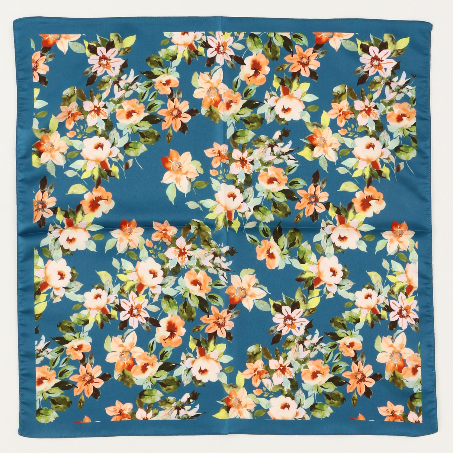 イタリア製 フラワー柄スカーフ 53×53 - 画像4