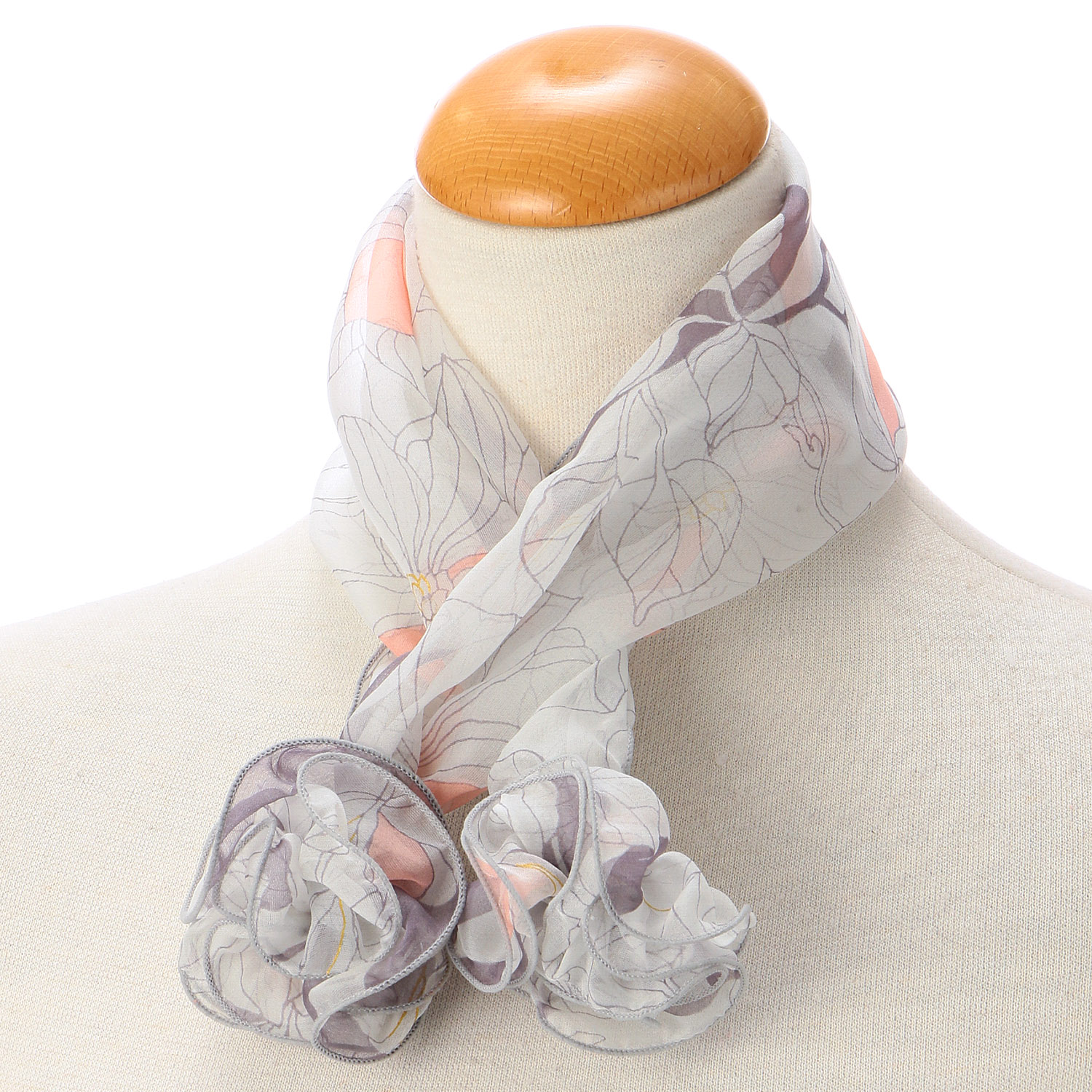 日本製 シルクシフォンワンタッチスカーフ - 画像11