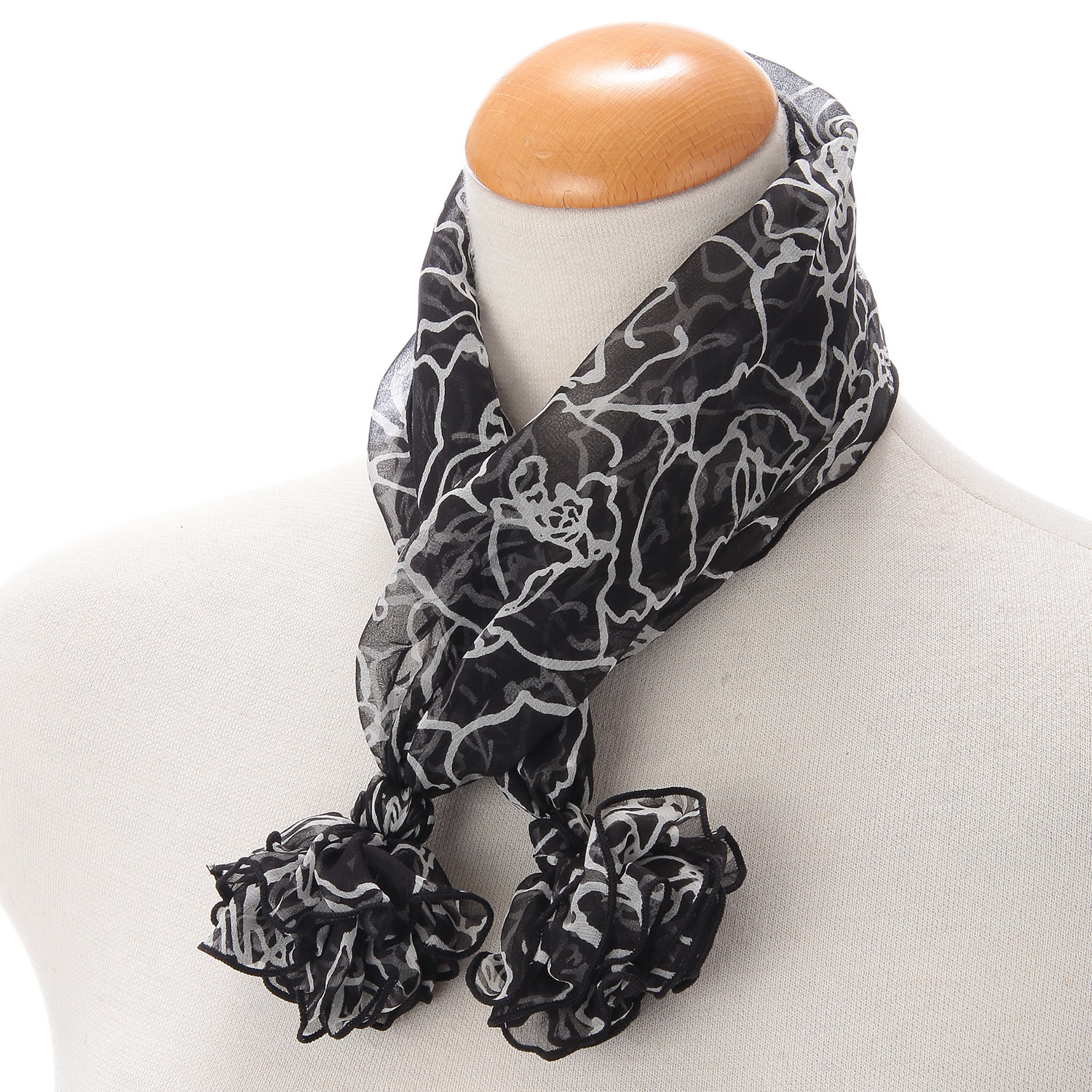 日本製 シルクシフォンワンタッチスカーフ - 画像1