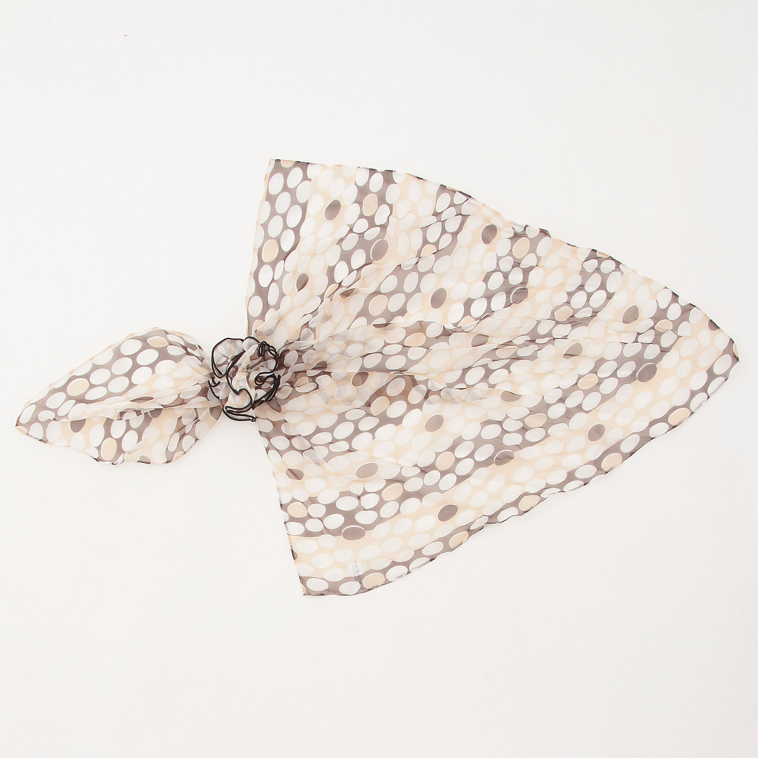 日本製 シルクシフォンシュシュ付きスカーフ - 画像9