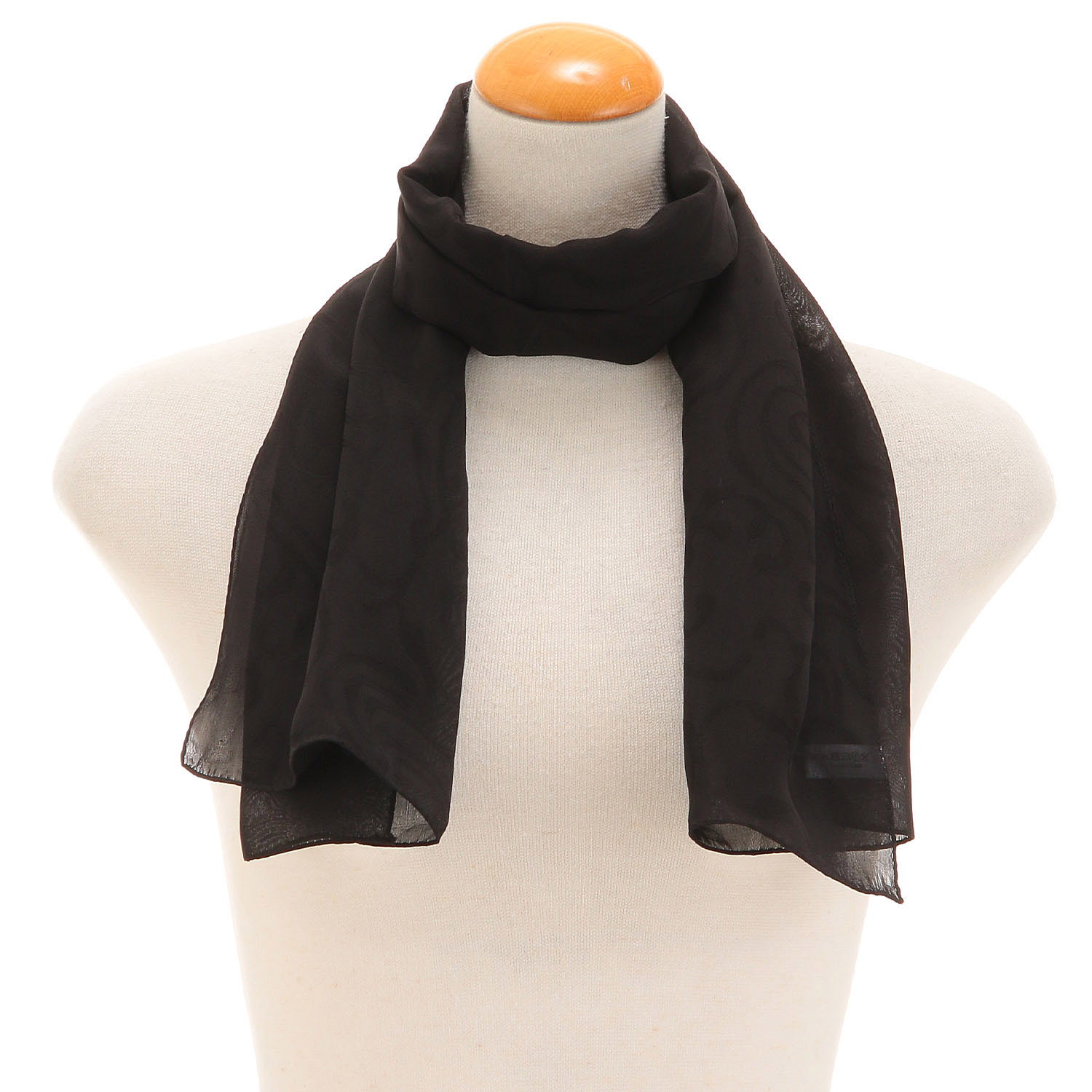 日本製 シルクシフォン唐草ジャガードストール - 画像1