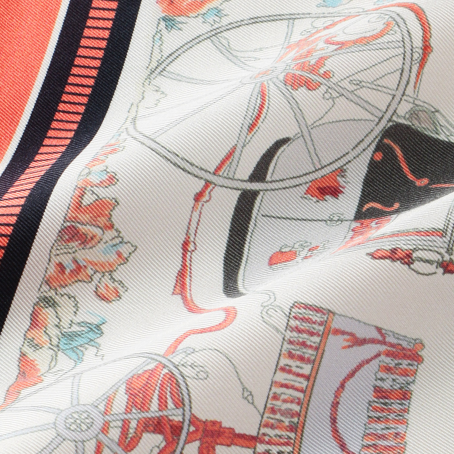 日本製 横浜シルクスカーフ 馬車 53×53cm - 画像5