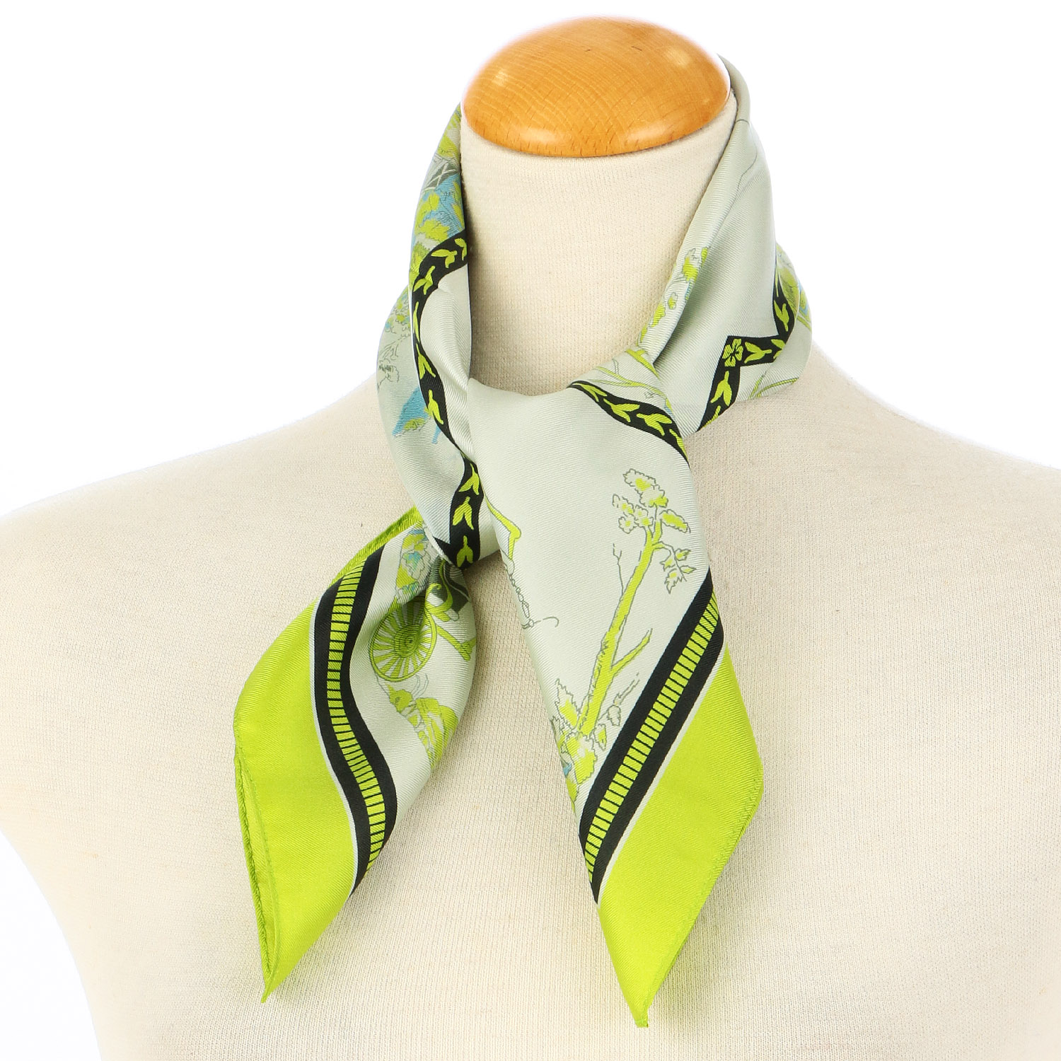 日本製 横浜シルクスカーフ 馬車 53×53cm - 画像6