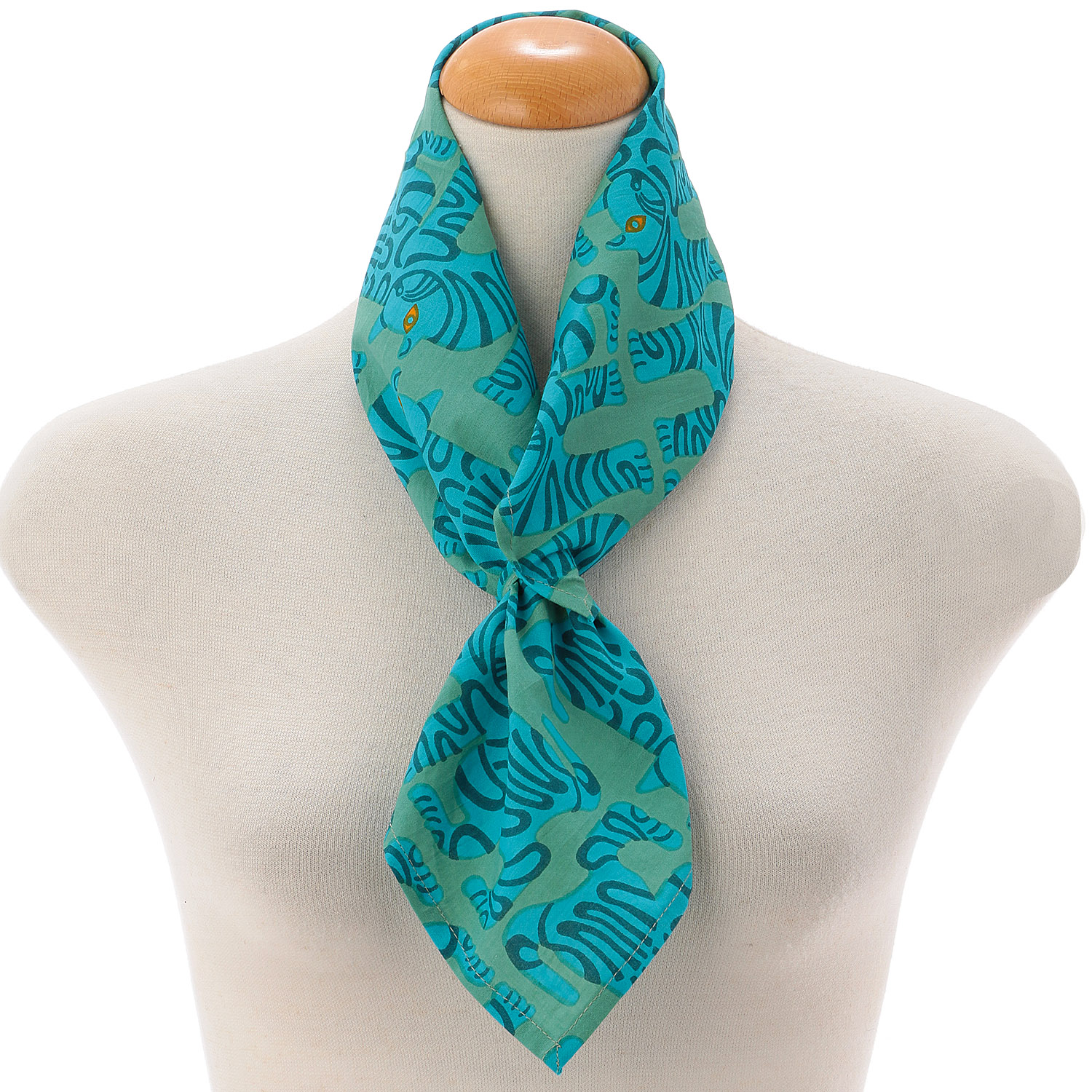 インド製 ネコプリントハンカチスカーフ 55×55 - 画像6