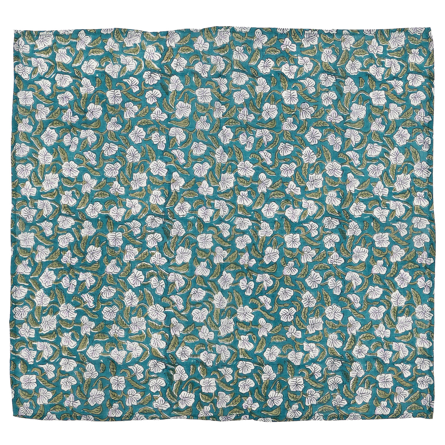 インド製 ブロックプリントフラワーハンカチスカーフ 55×55 - 画像8