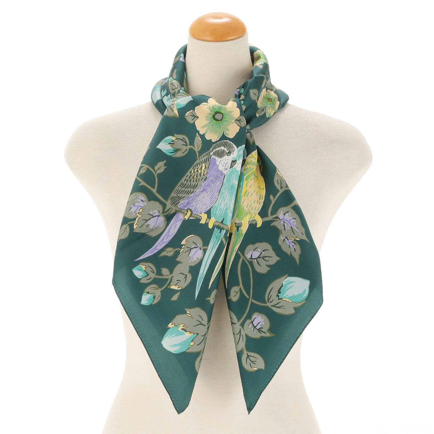日本製 横浜アーカイブスカーフ バードフラワー 88×88 - 画像4
