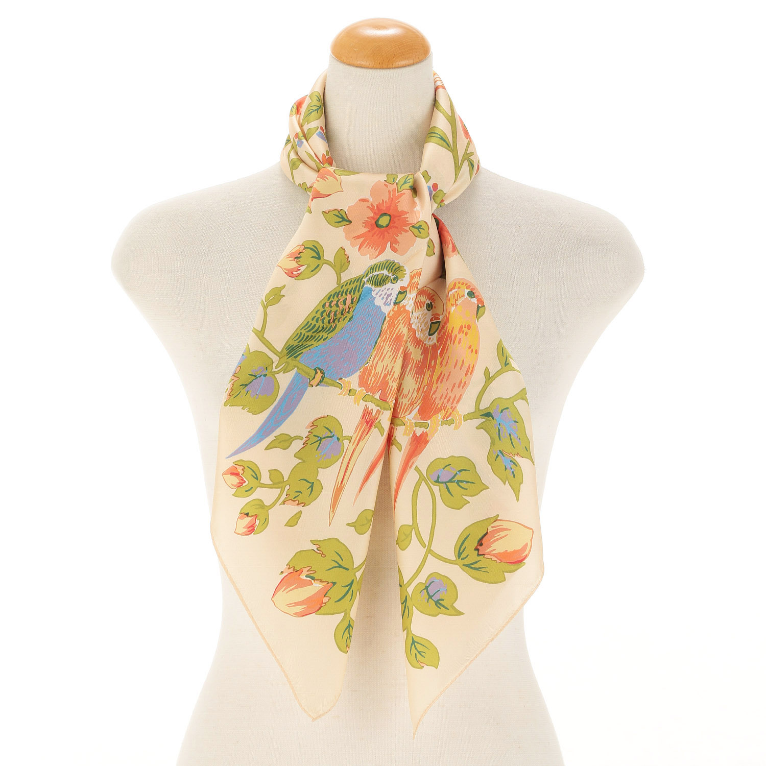 日本製 横浜アーカイブスカーフ バードフラワー 88×88