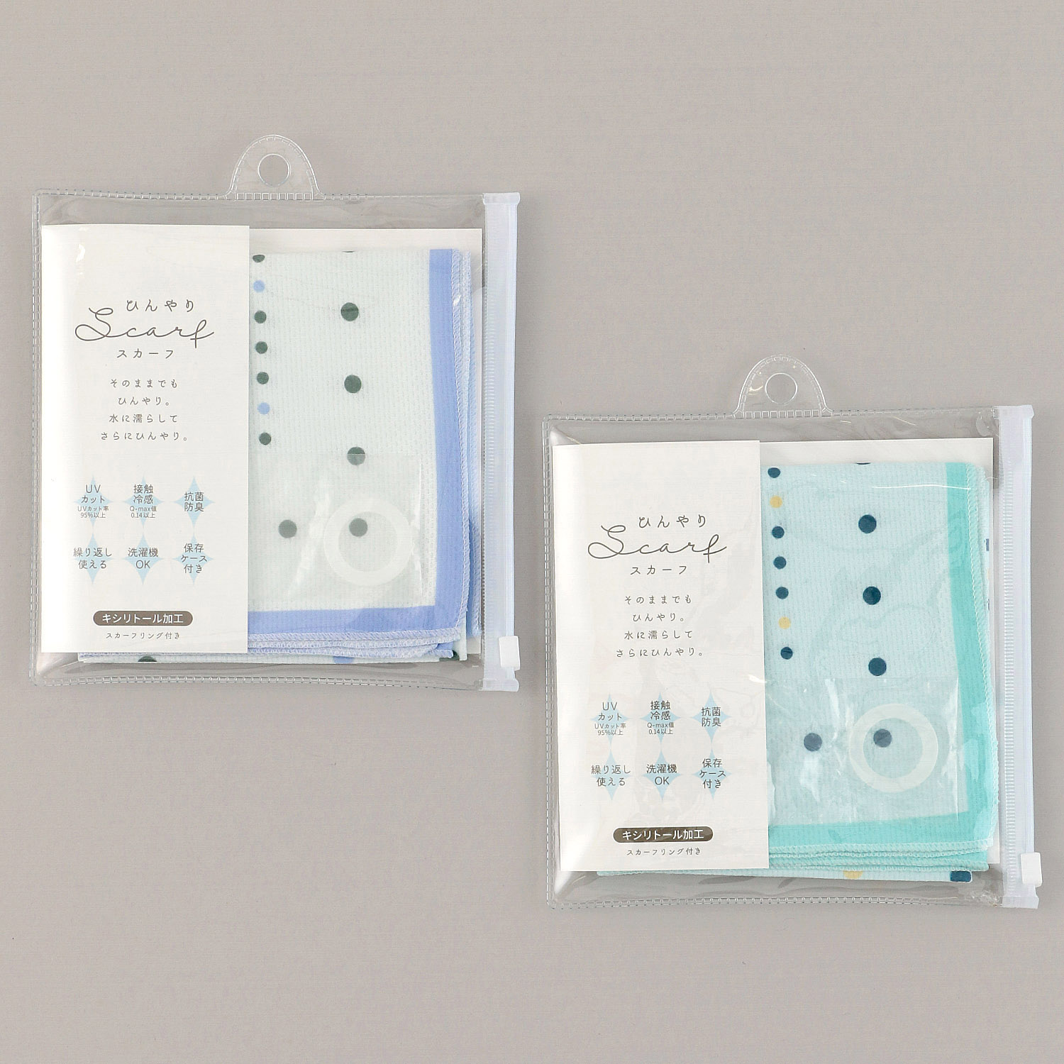 ひんやりスカーフ ドット柄 - 画像1
