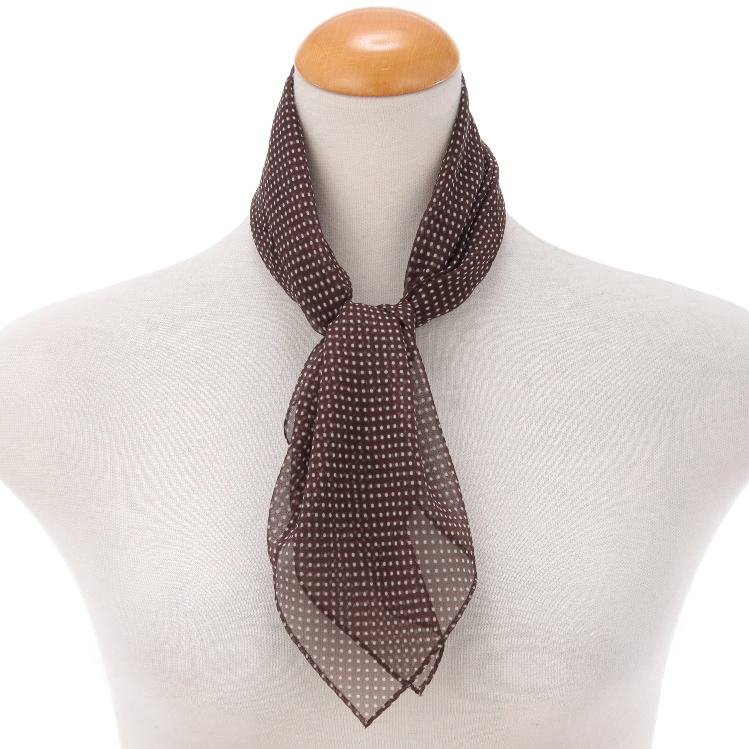 【5／15～価格変更あり】日本製 ピンドットシルクスカーフ 52×52