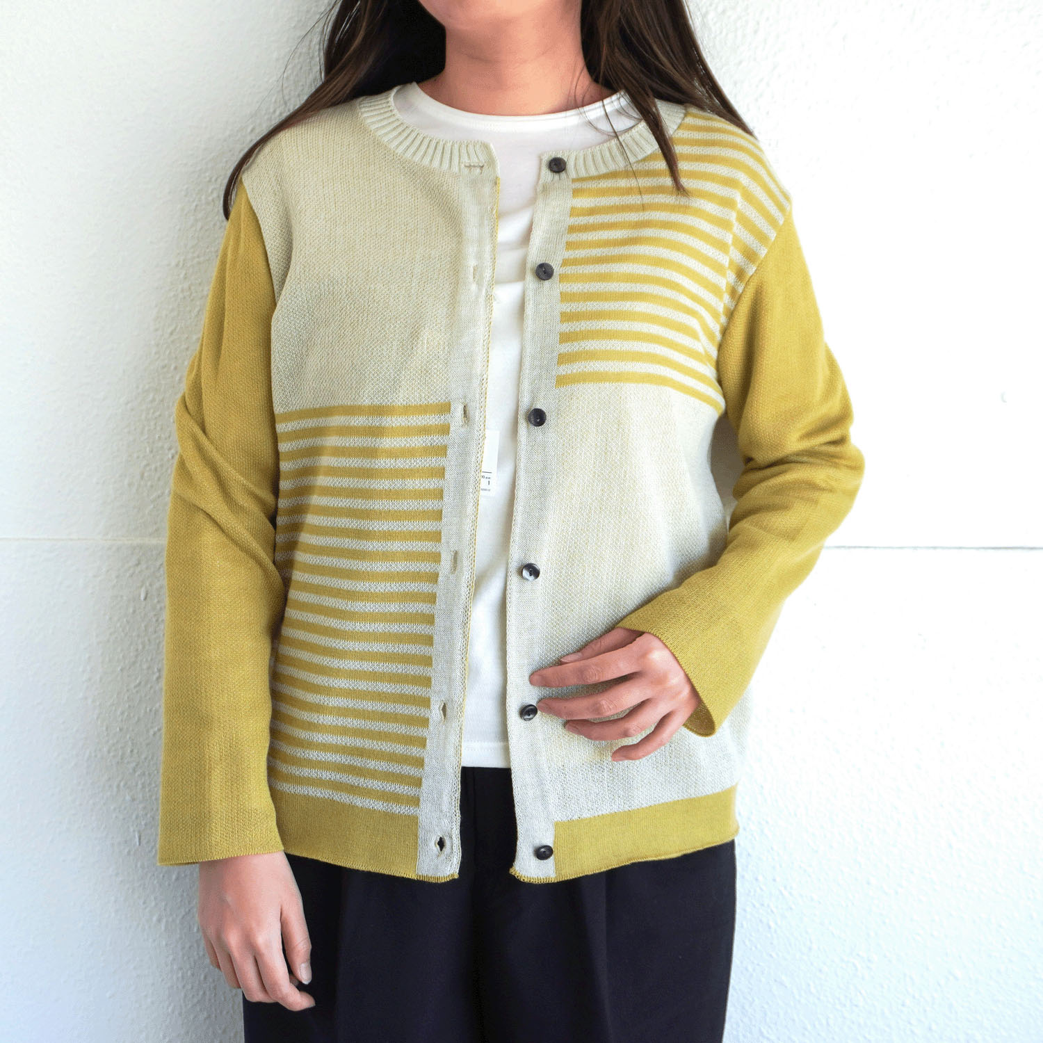 配色丸カーデ - 画像1