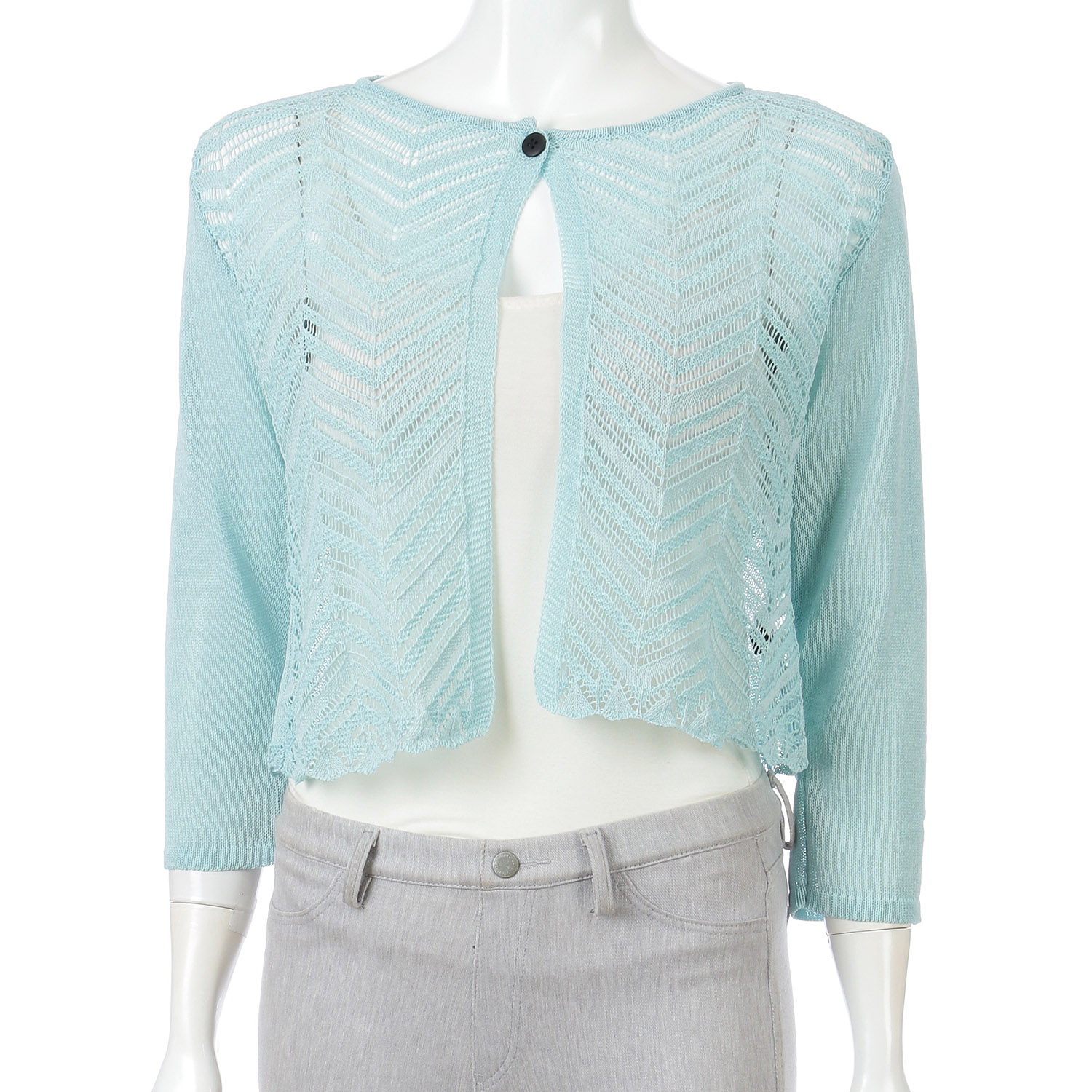 和紙一つ釦透かしカーディガン - 画像7