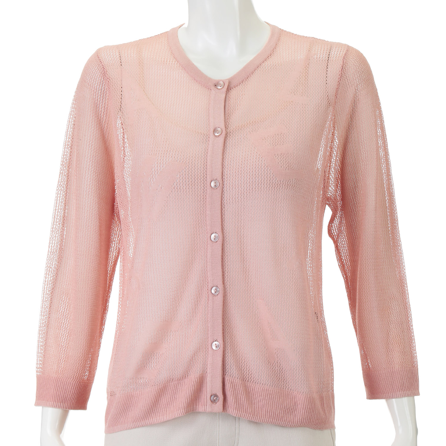 英字ロゴメッシュカーディガン