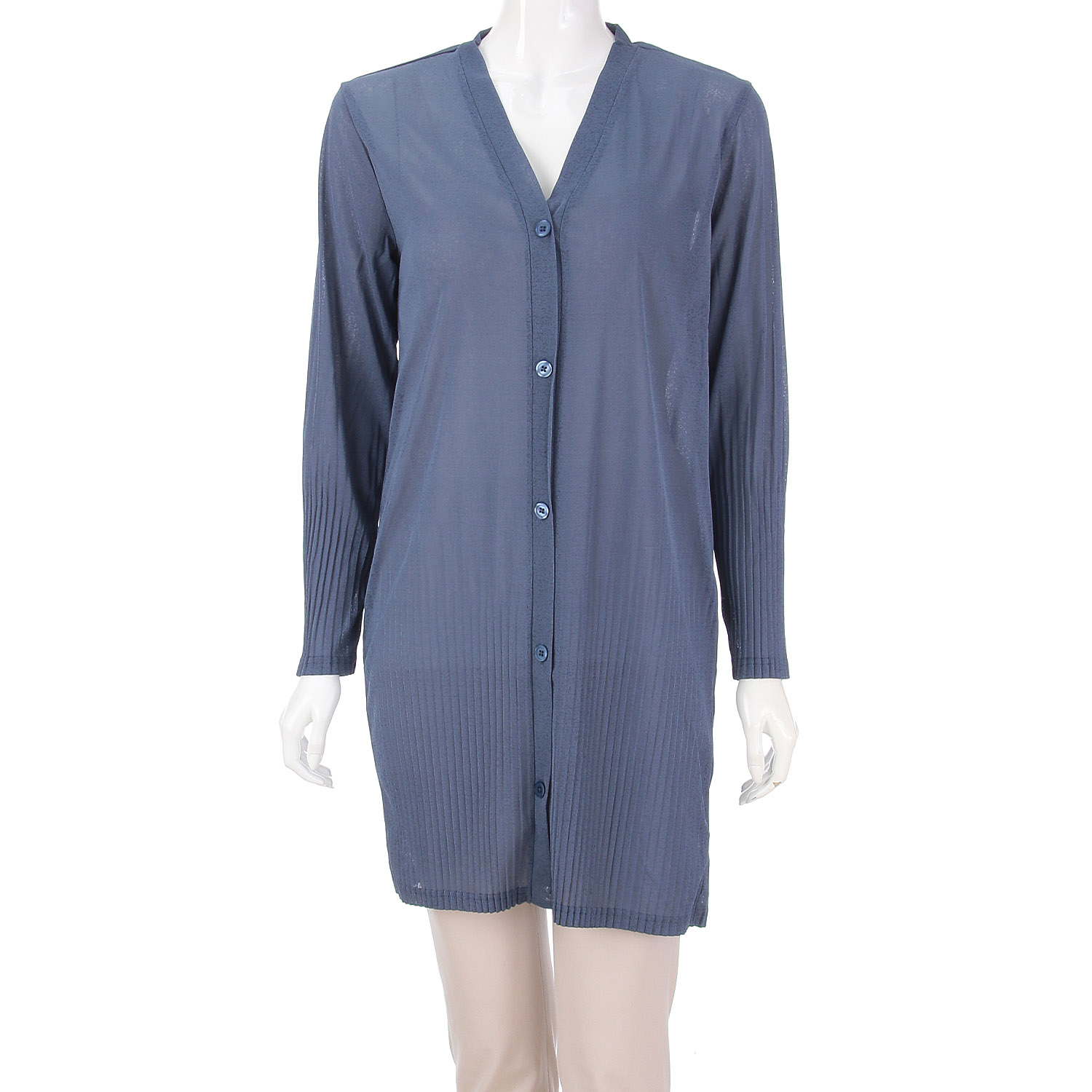 梨地天竺プリーツロングカーディガン - 画像4