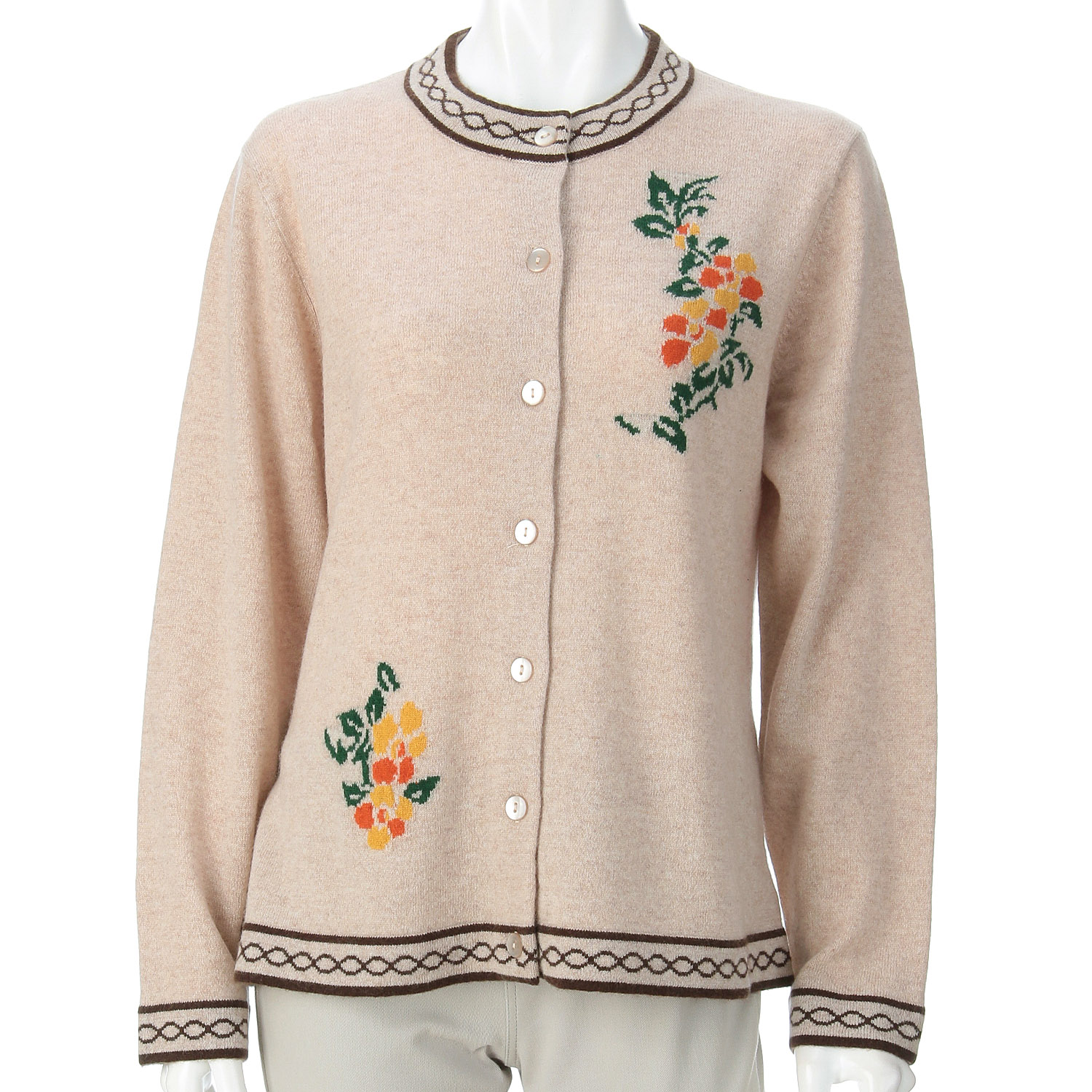 カシミヤインターシャカーディガン - 画像4